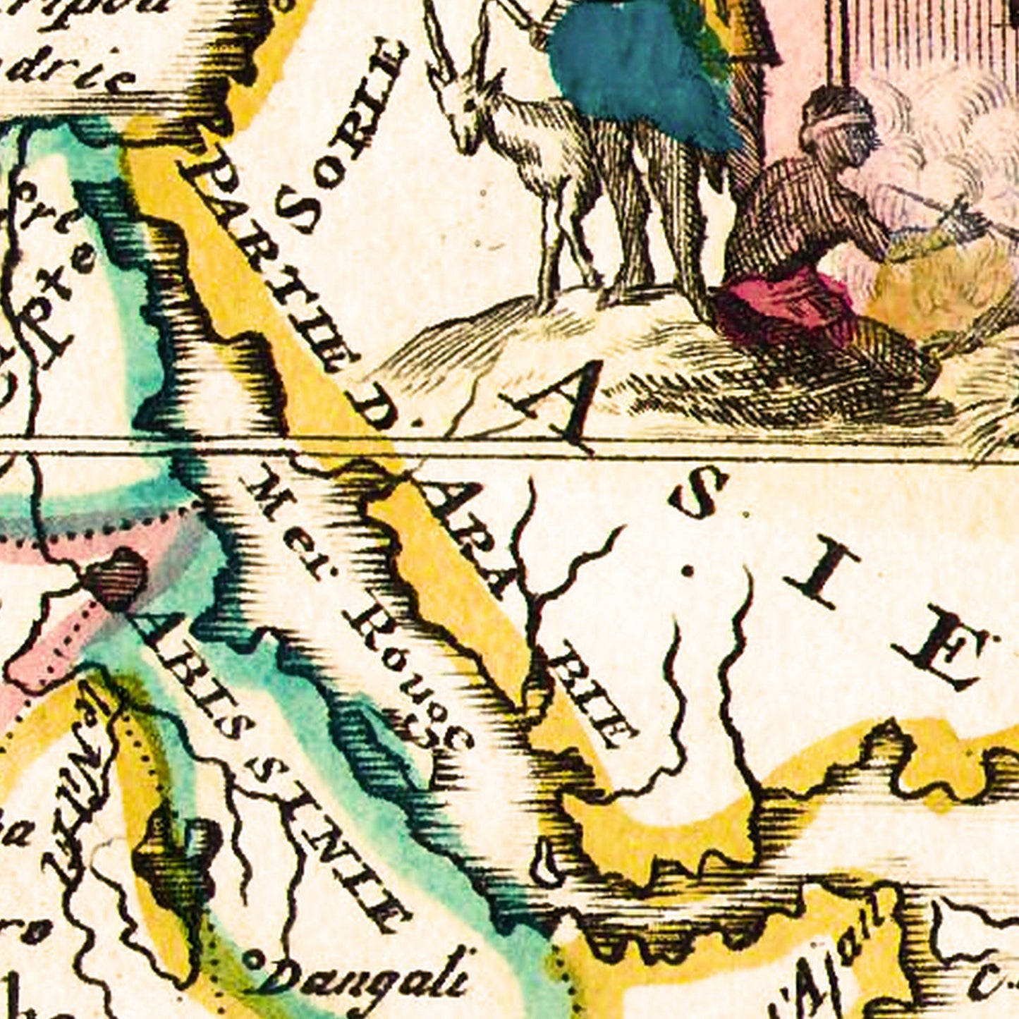 Antique map of Africa from 1710 - art print. Vintage poster from the old maps of Africa collection