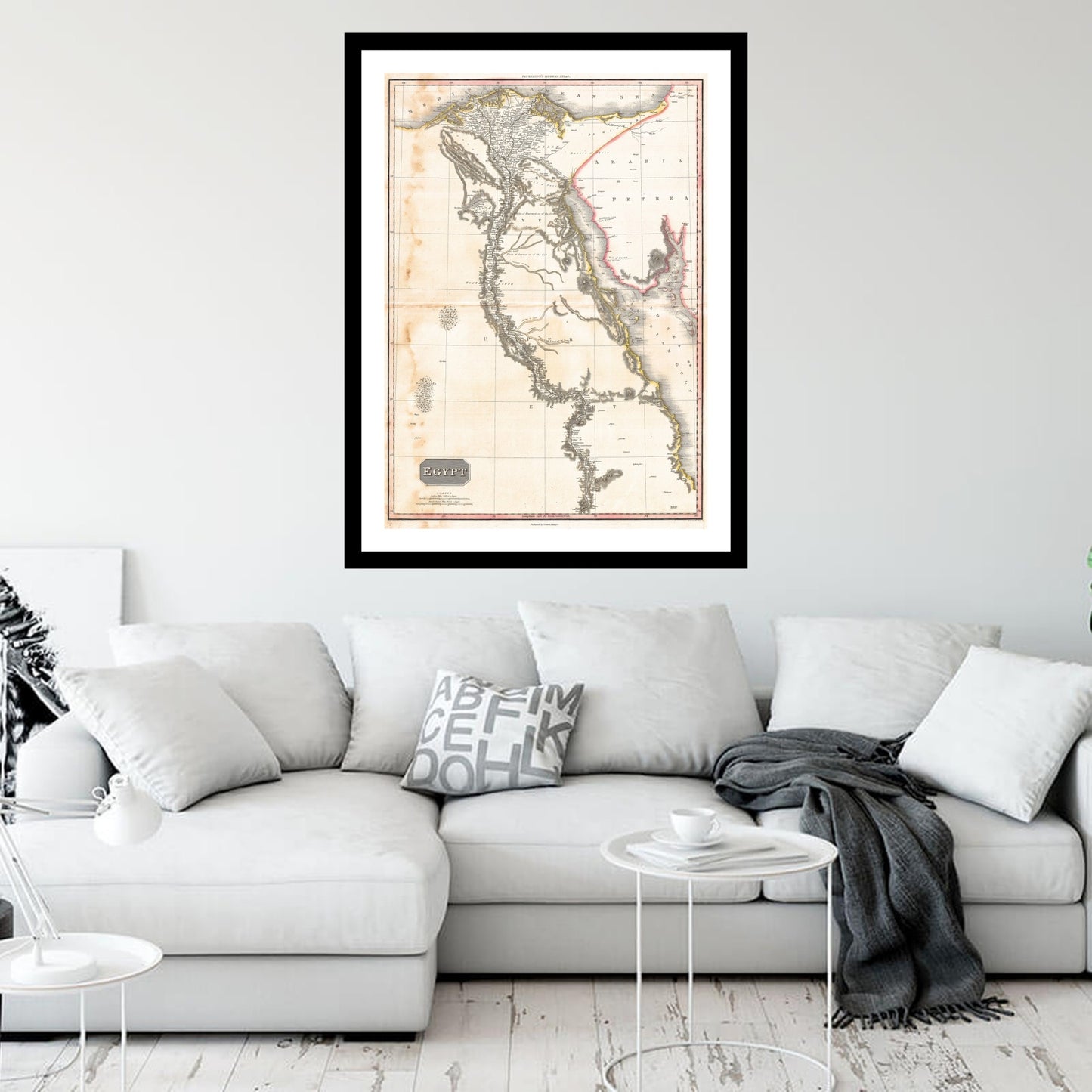 Antique map of Egypt from 1818 - art print. Vintage poster from the old maps of Africa collection