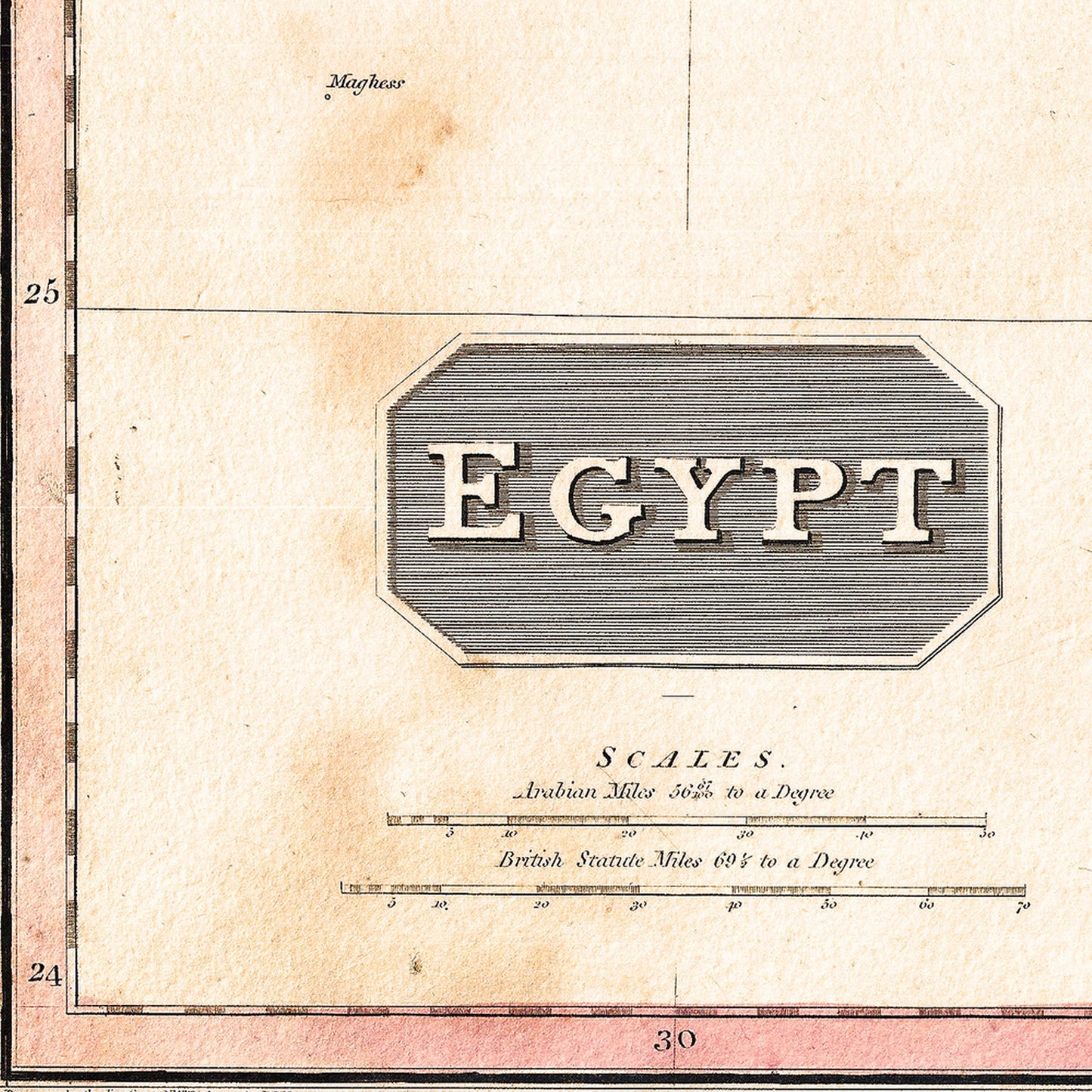 Egypt Africa 1818 - Old Antique Map - Art Print