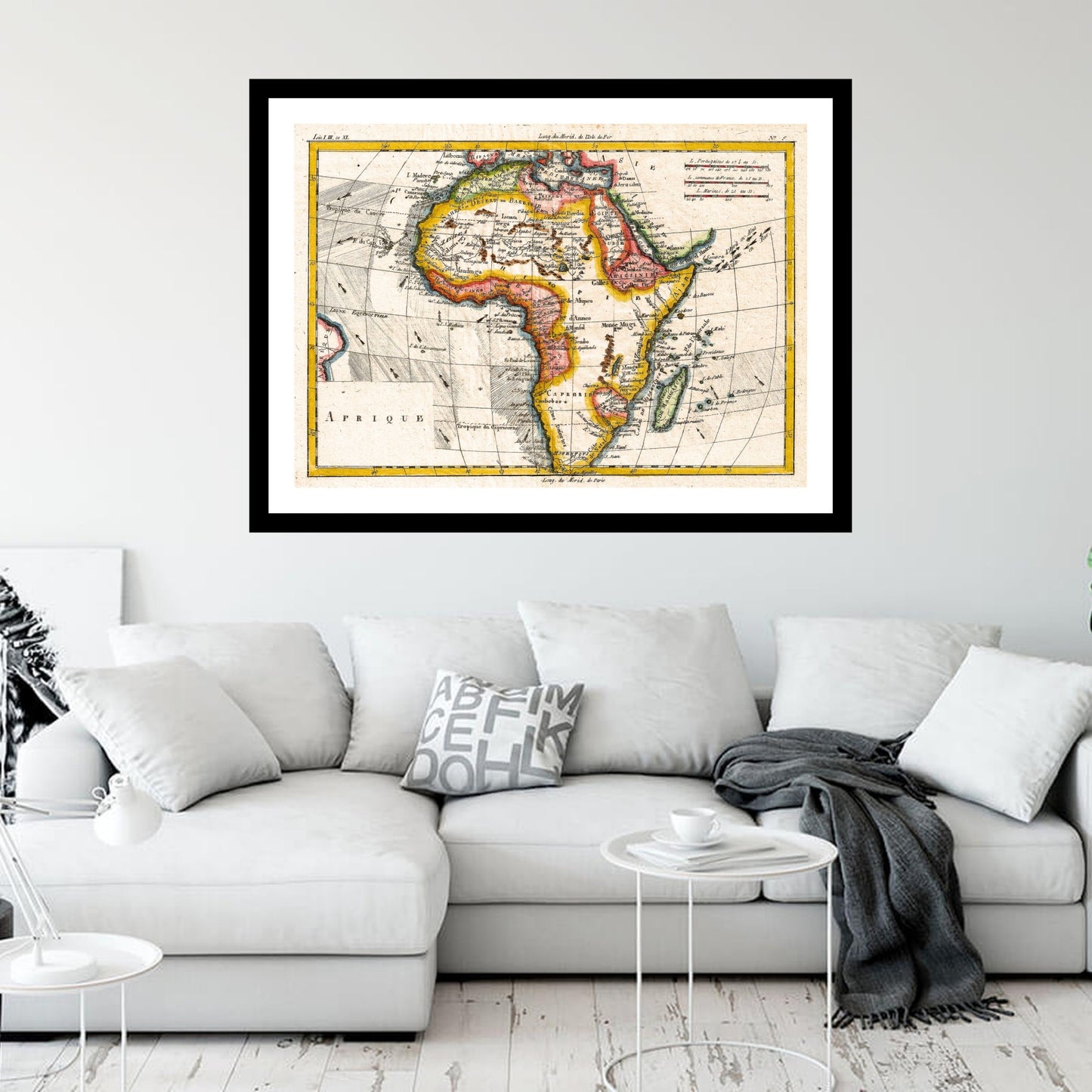 Antique map of Africa from 1780 - art print. Vintage poster from the old maps of Africa collection