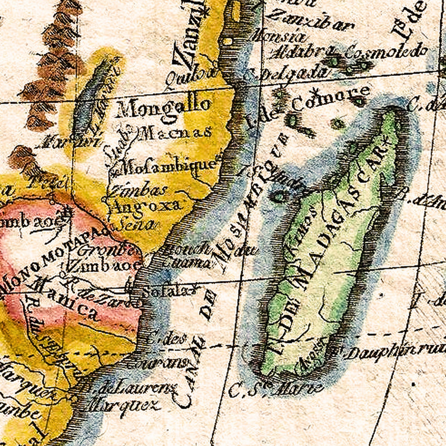 Africa 1780 - Old Antique Map - Art Print