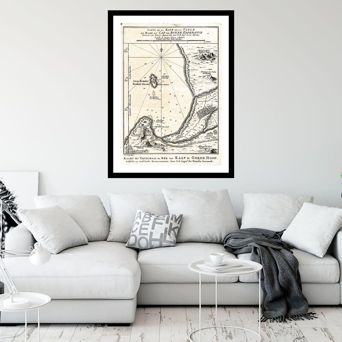 Antique map of Cape of Good Hope from 1773 - art print. Vintage poster from the old maps of Africa collection