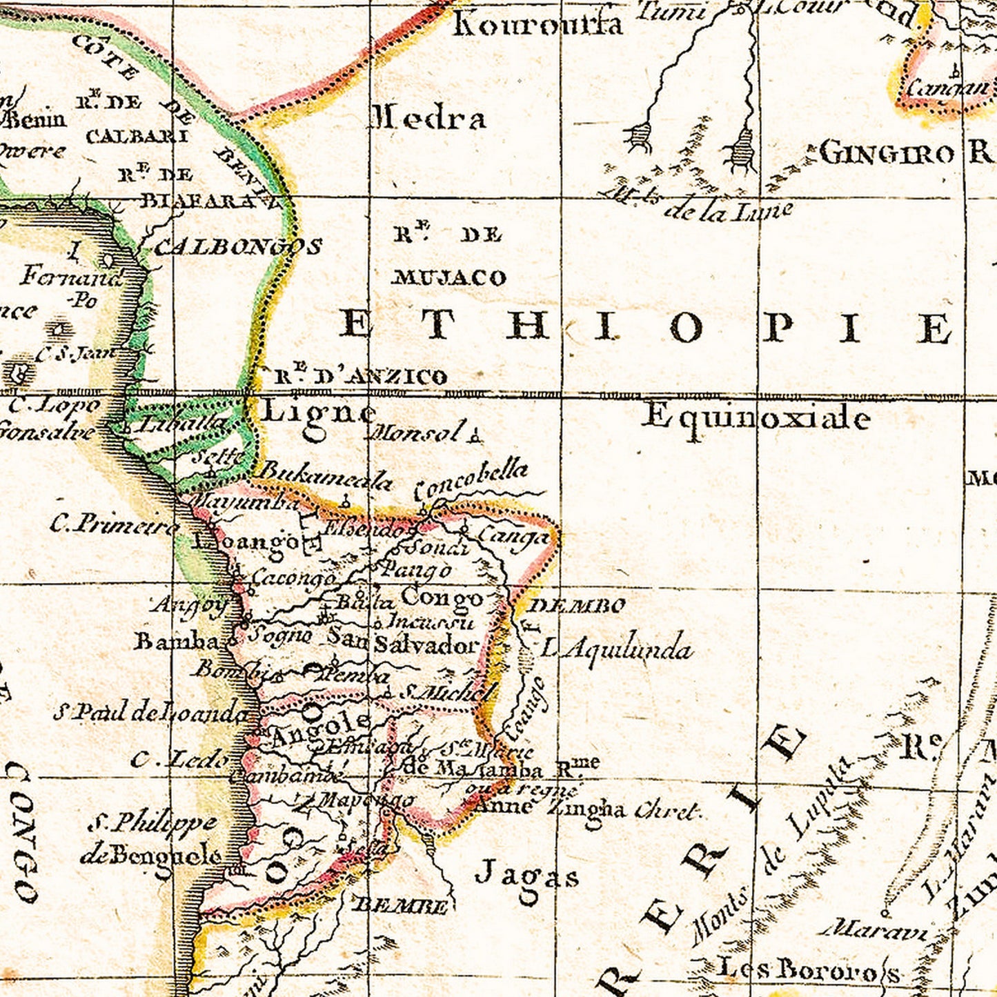 Africa 1762 - Old Antique Map - Art Print