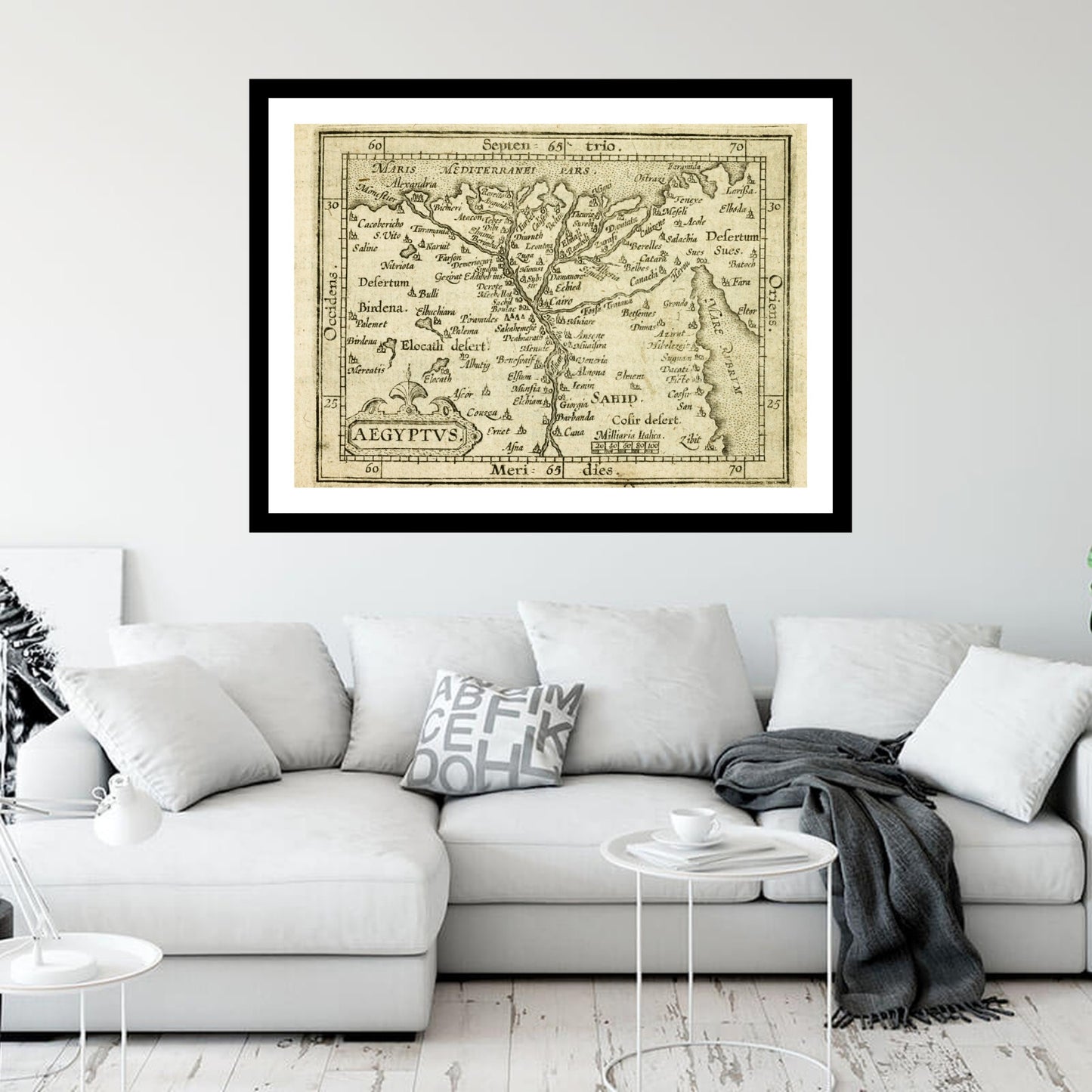 Antique map of Cairo Egypt from 1603 - art print. Vintage poster from the old maps of Africa collection