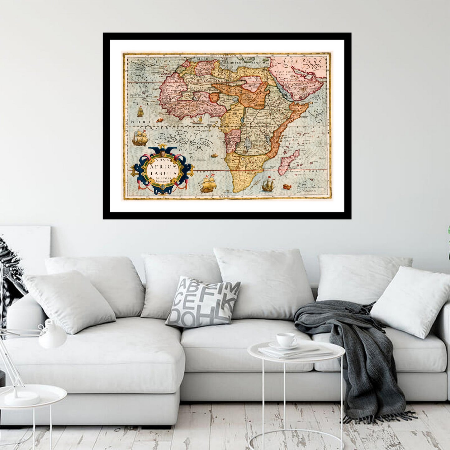 Antique map of Africa from 1623 - art print. Vintage poster from the old maps of Africa collection