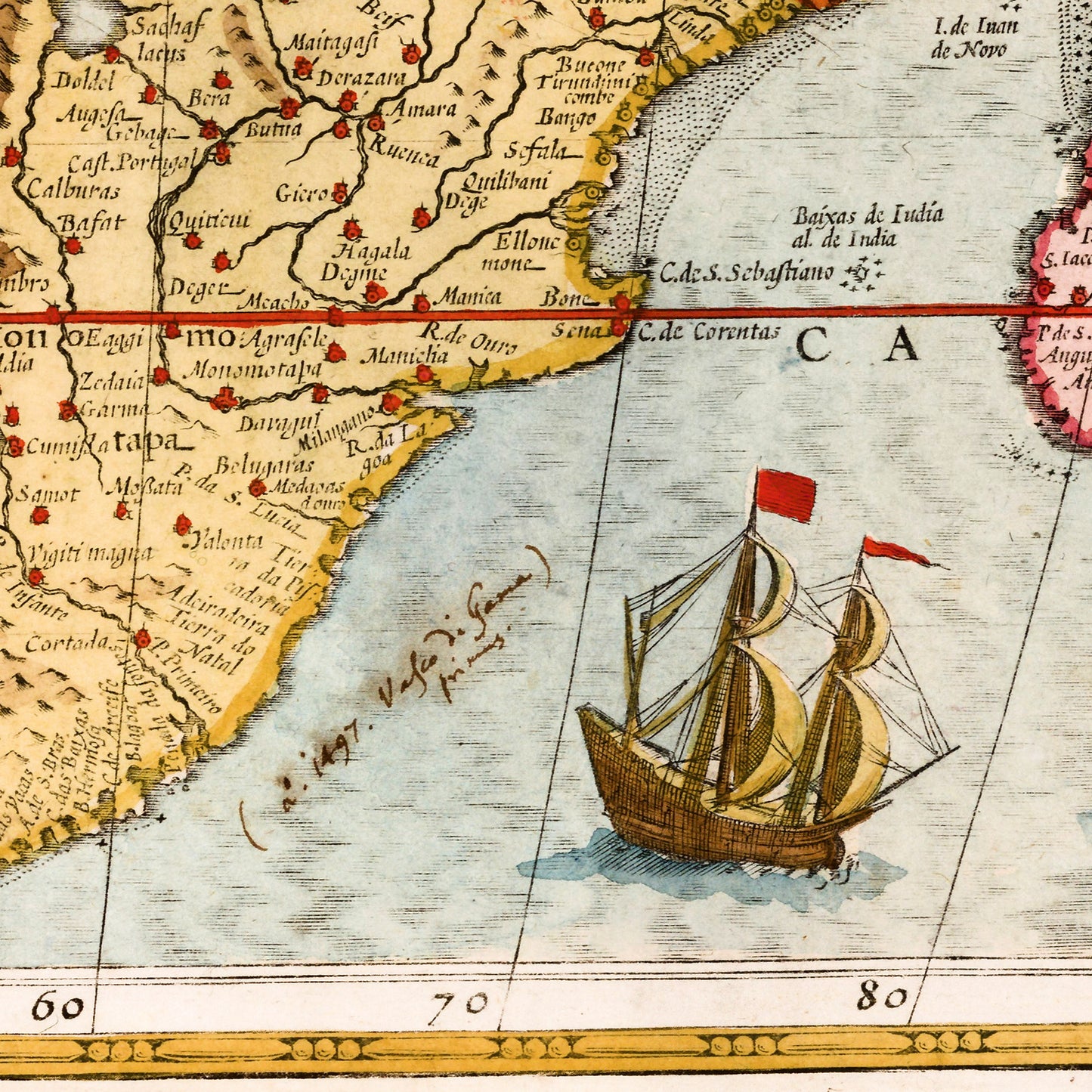 Africa 1623 - Old Antique Map - Art Print