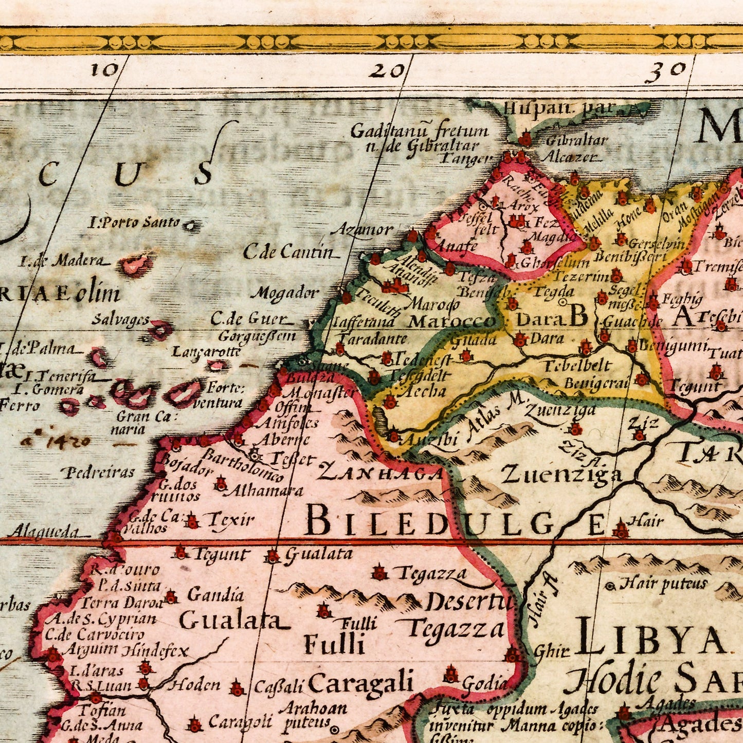 Africa 1623 - Old Antique Map - Art Print
