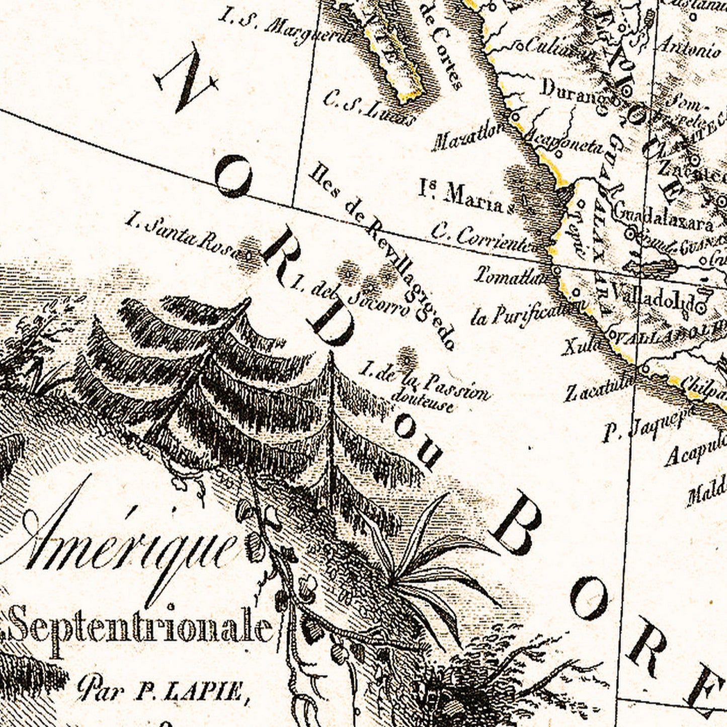 North America 1809 - Old Antique Map - Art Print