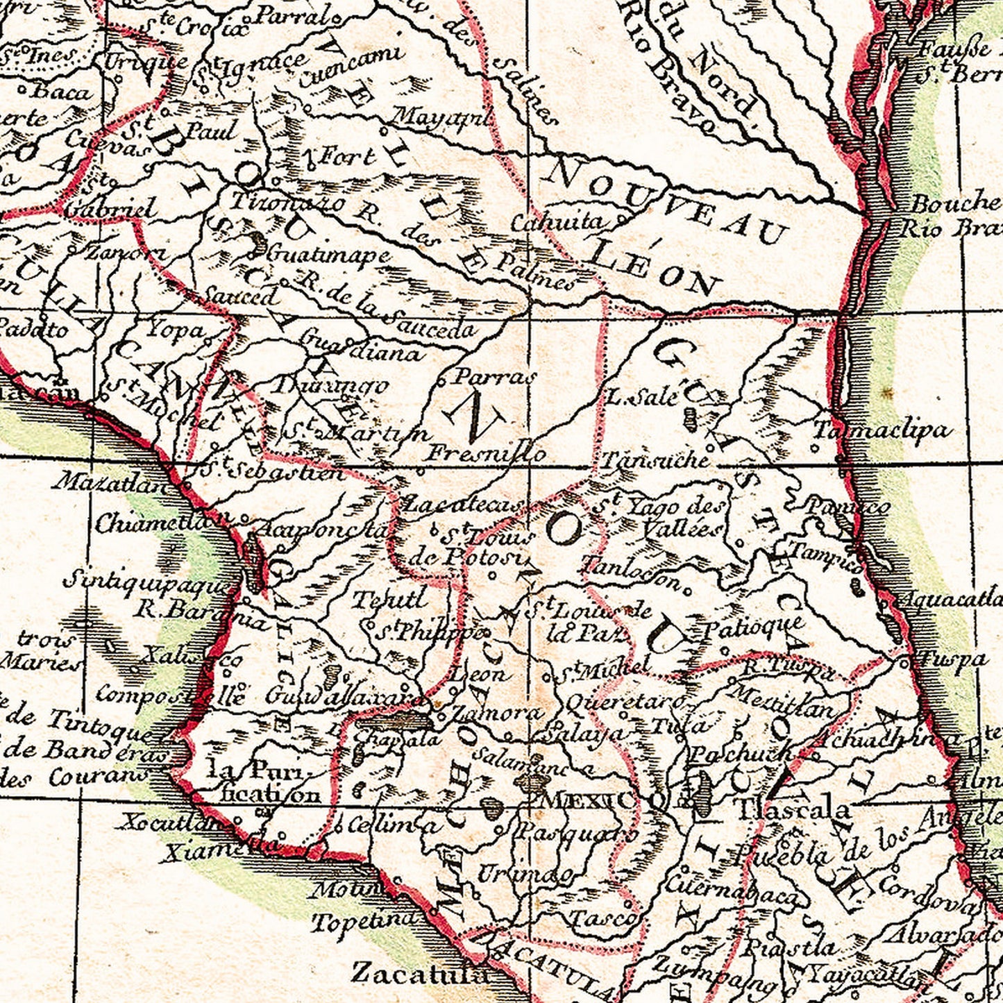Mexico 1771 - Old Antique Map - Art Print