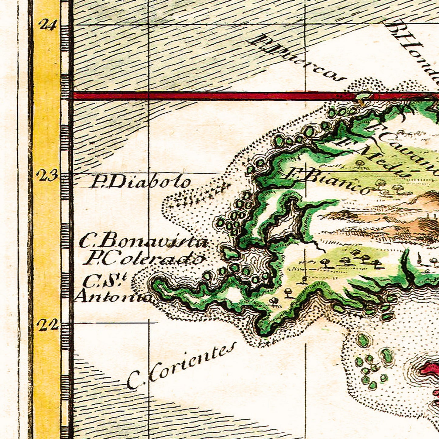 Cuba Caribbean 1763 - Old Antique Map - Art Print