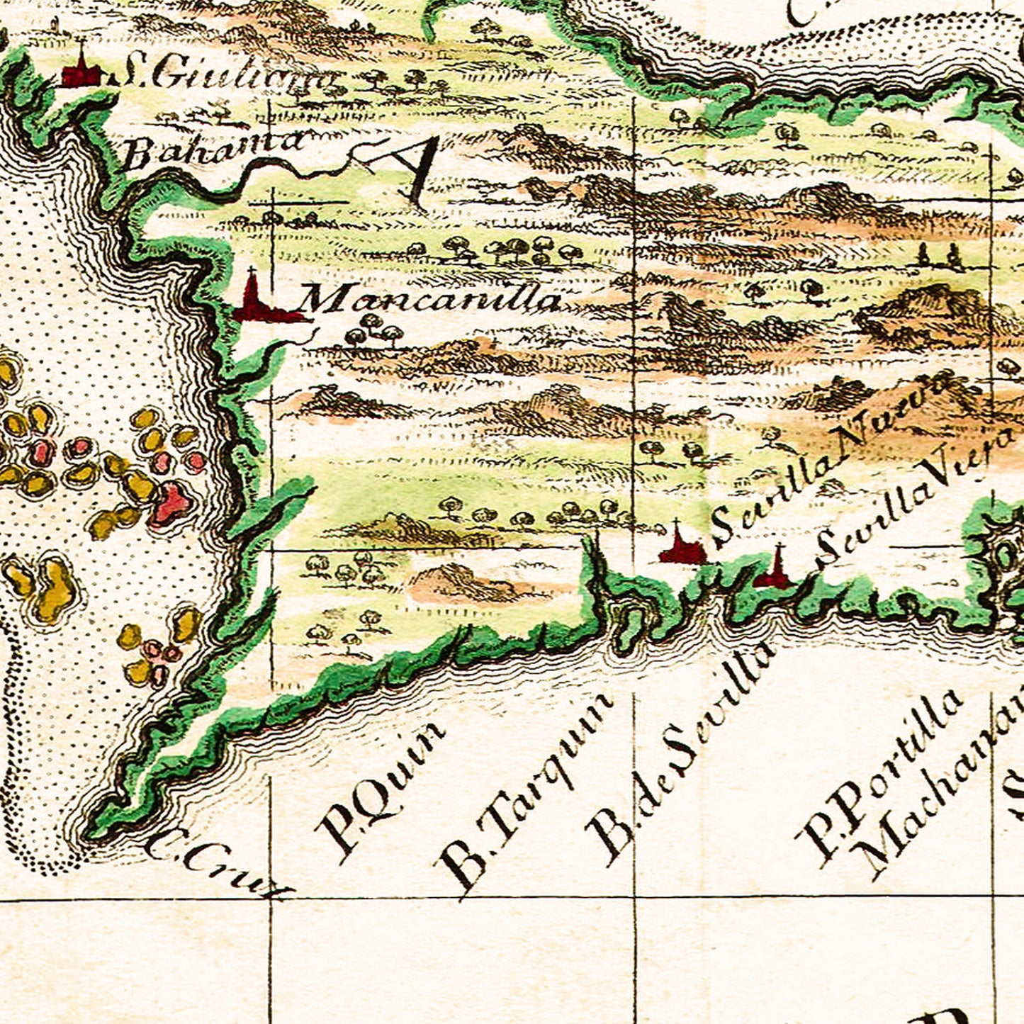Cuba Caribbean 1763 - Old Antique Map - Art Print