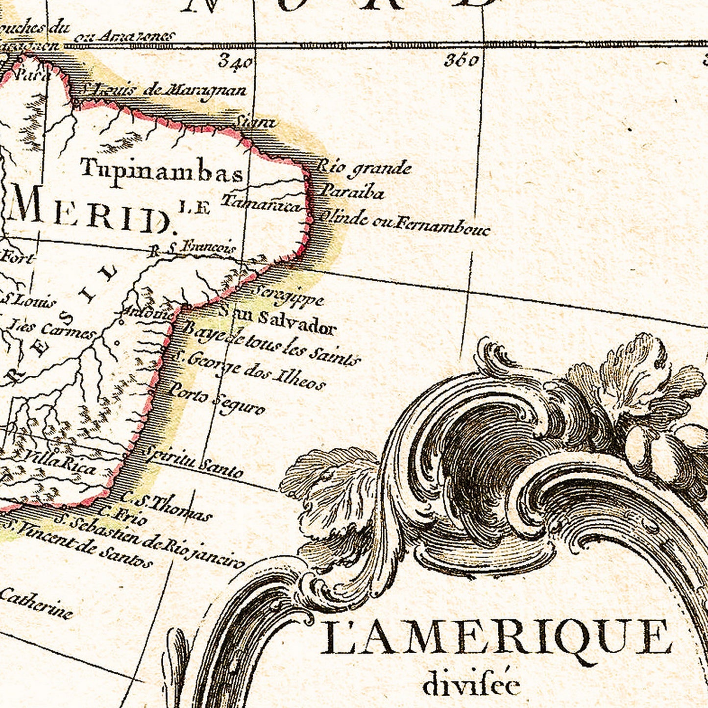 North and South America 1762 - Old Antique Map - Art Print