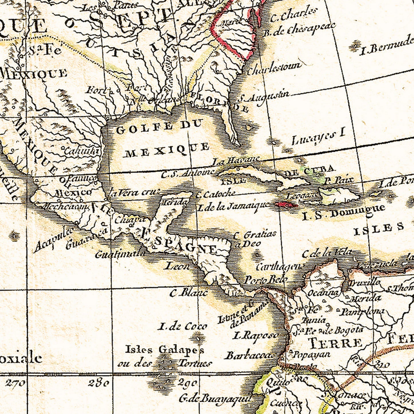 North and South America 1762 - Old Antique Map - Art Print