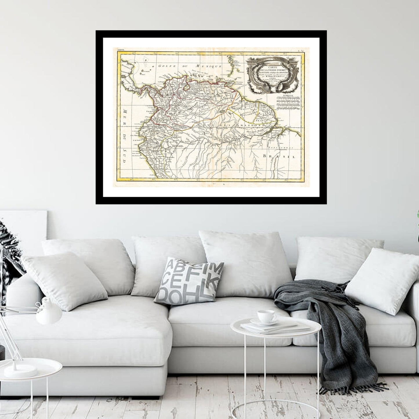 Antique map of Amazon South America from 1771 - art print. Vintage poster from the old maps of Americas collection