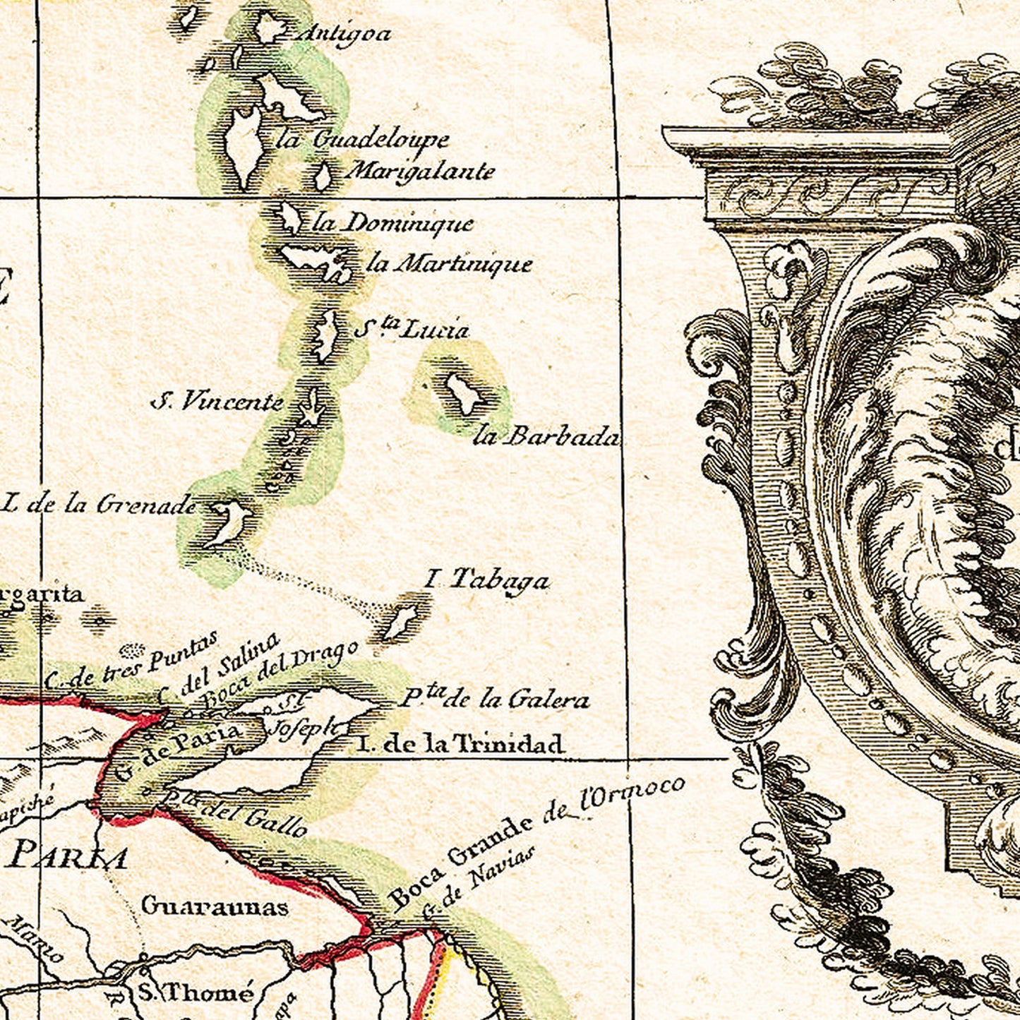 Amazon South America 1771 - Old Antique Map - Art Print