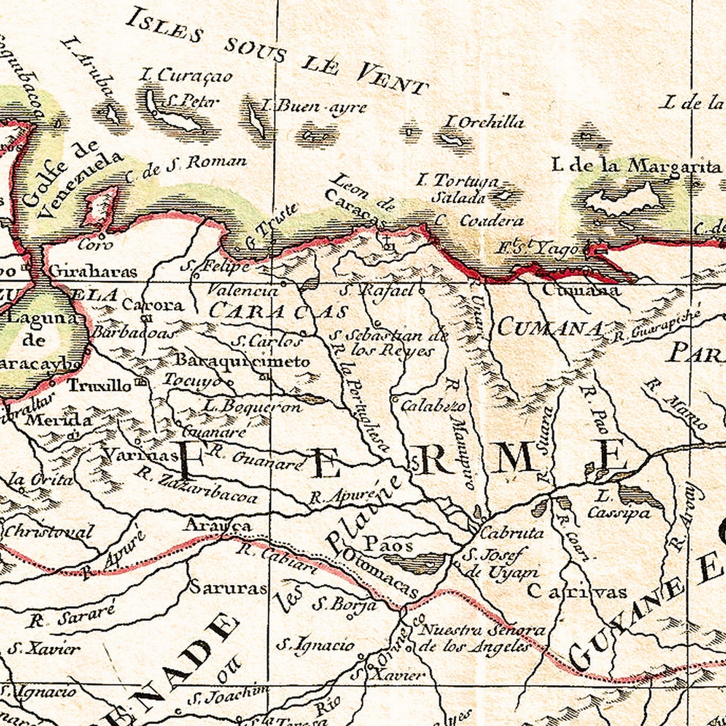 Amazon South America 1771 - Old Antique Map - Art Print