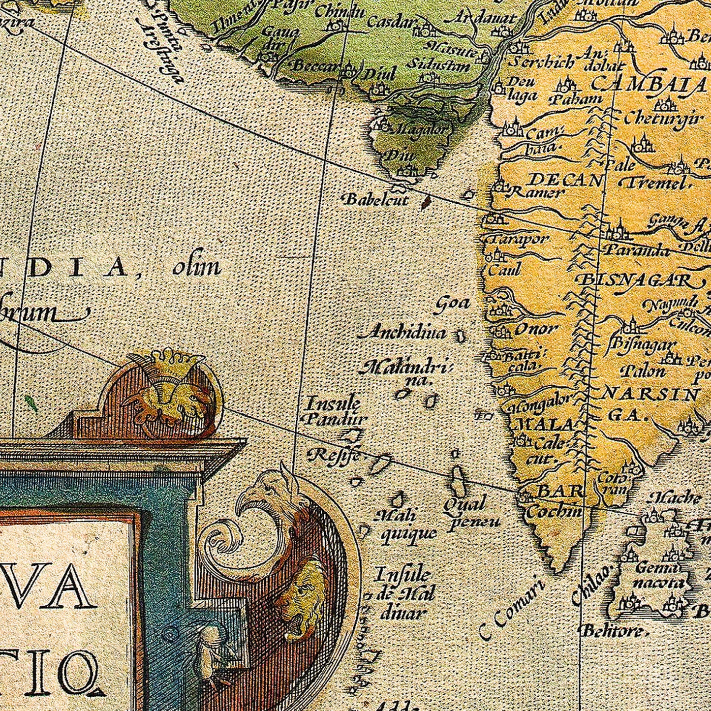 Asia 1570 - Old Antique Map - Art Print