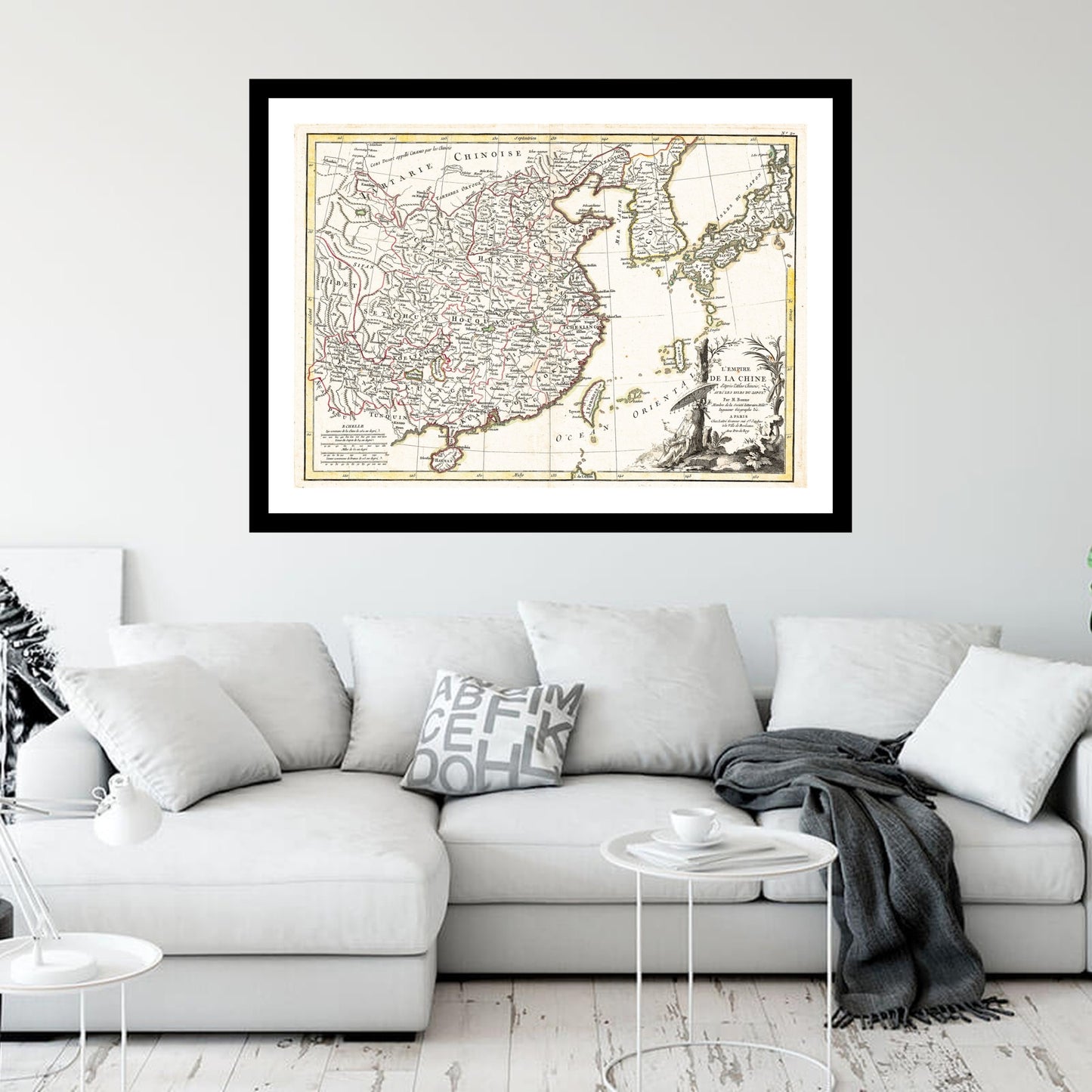 Antique map of China Korea Japan from 1770 - art print. Vintage poster from the old maps of China collection