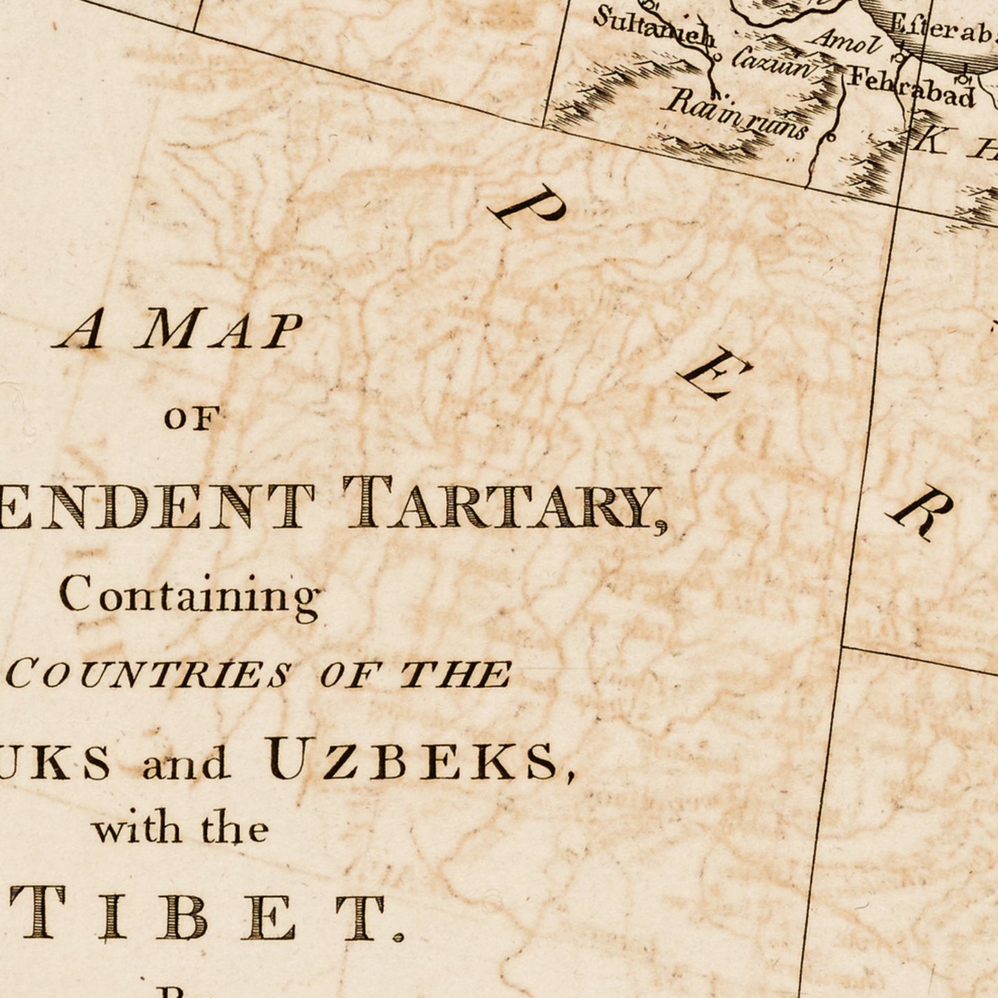 Tibet Asia 1786 - Old Antique Map - Art Print