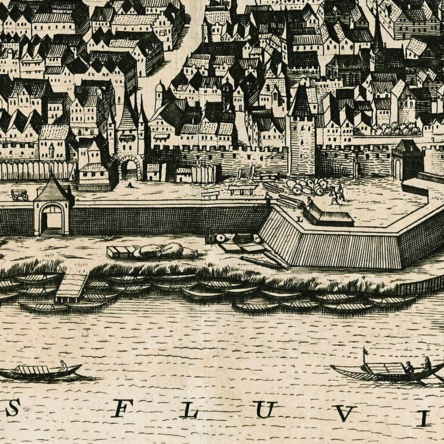 Vienna Austria 1721 - Old Antique Map - Art Print