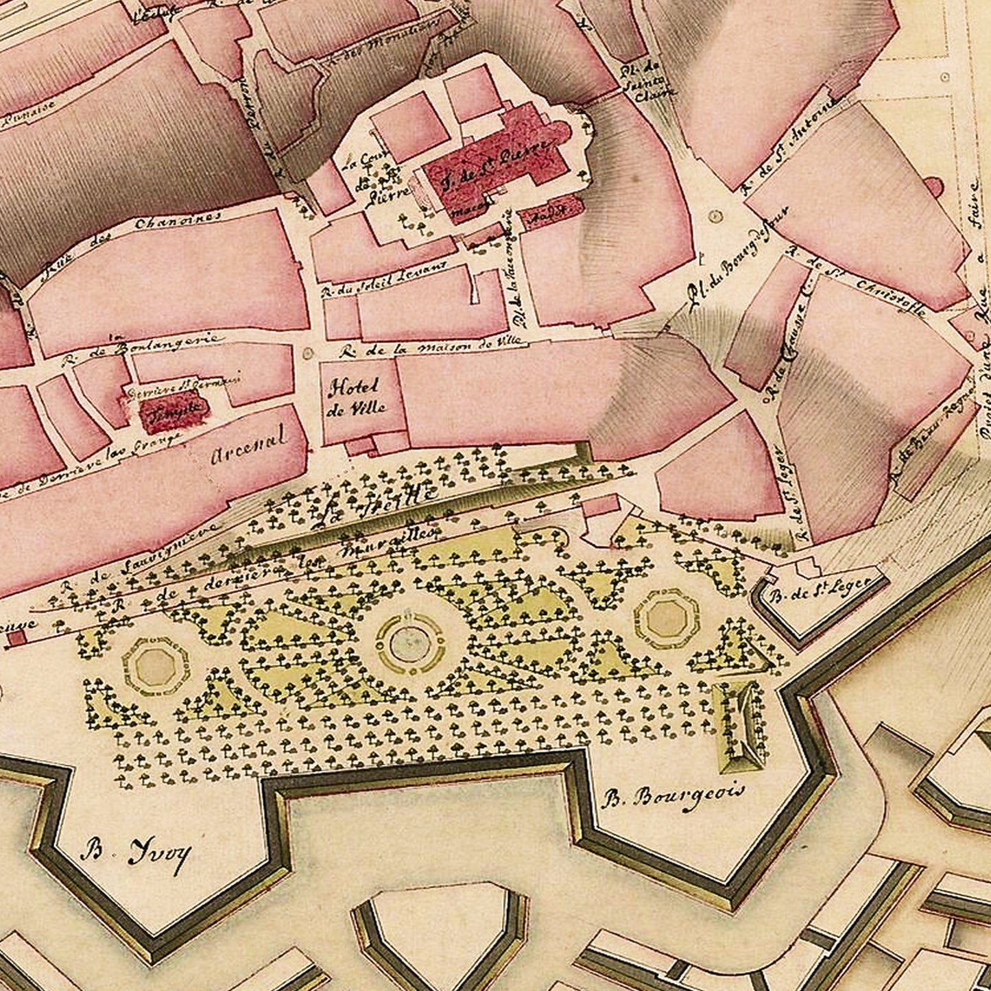 Geneva Switzerland 1735 - Old Antique Map - Art Print