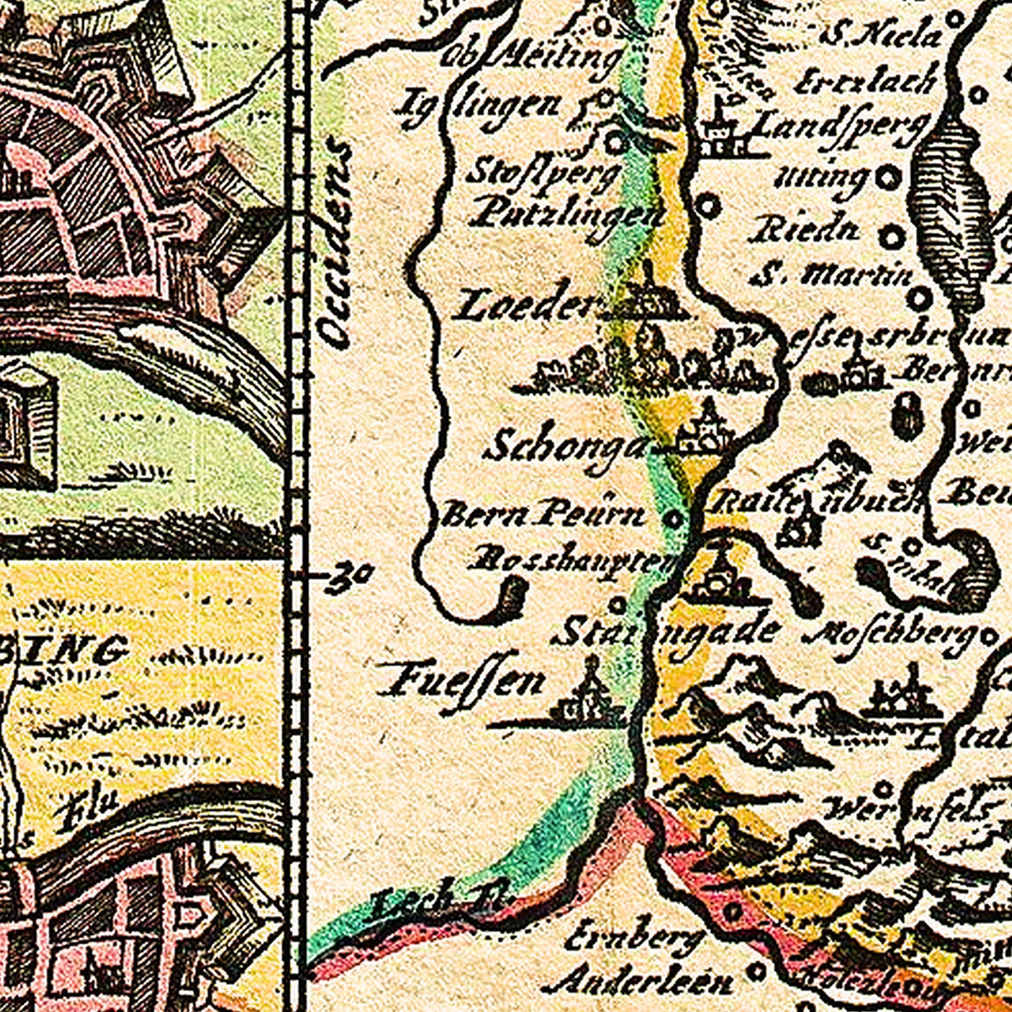 Bavaria Germany 1747 - Old Antique Map - Art Print