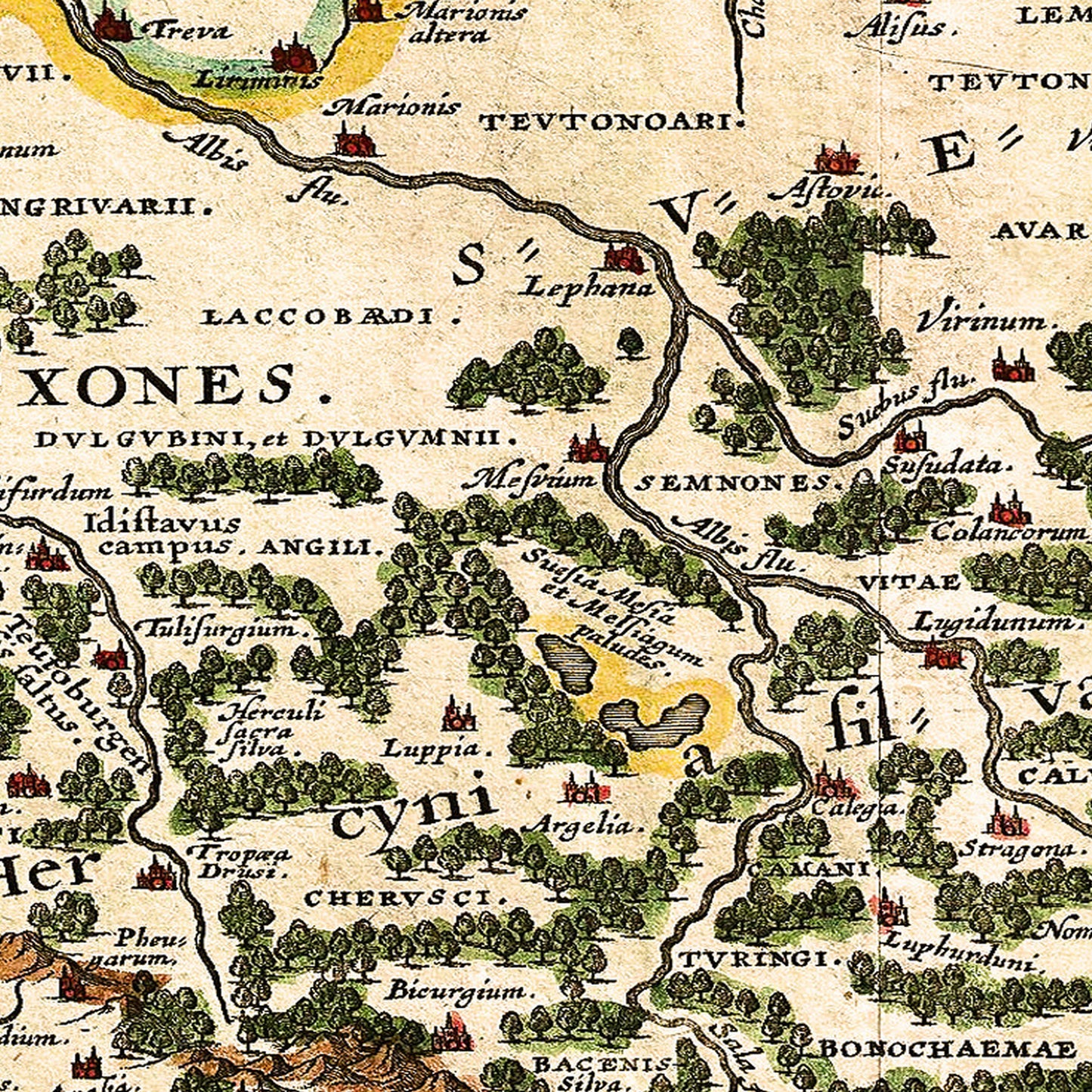 Germany 1657 - Old Antique Map - Art Print