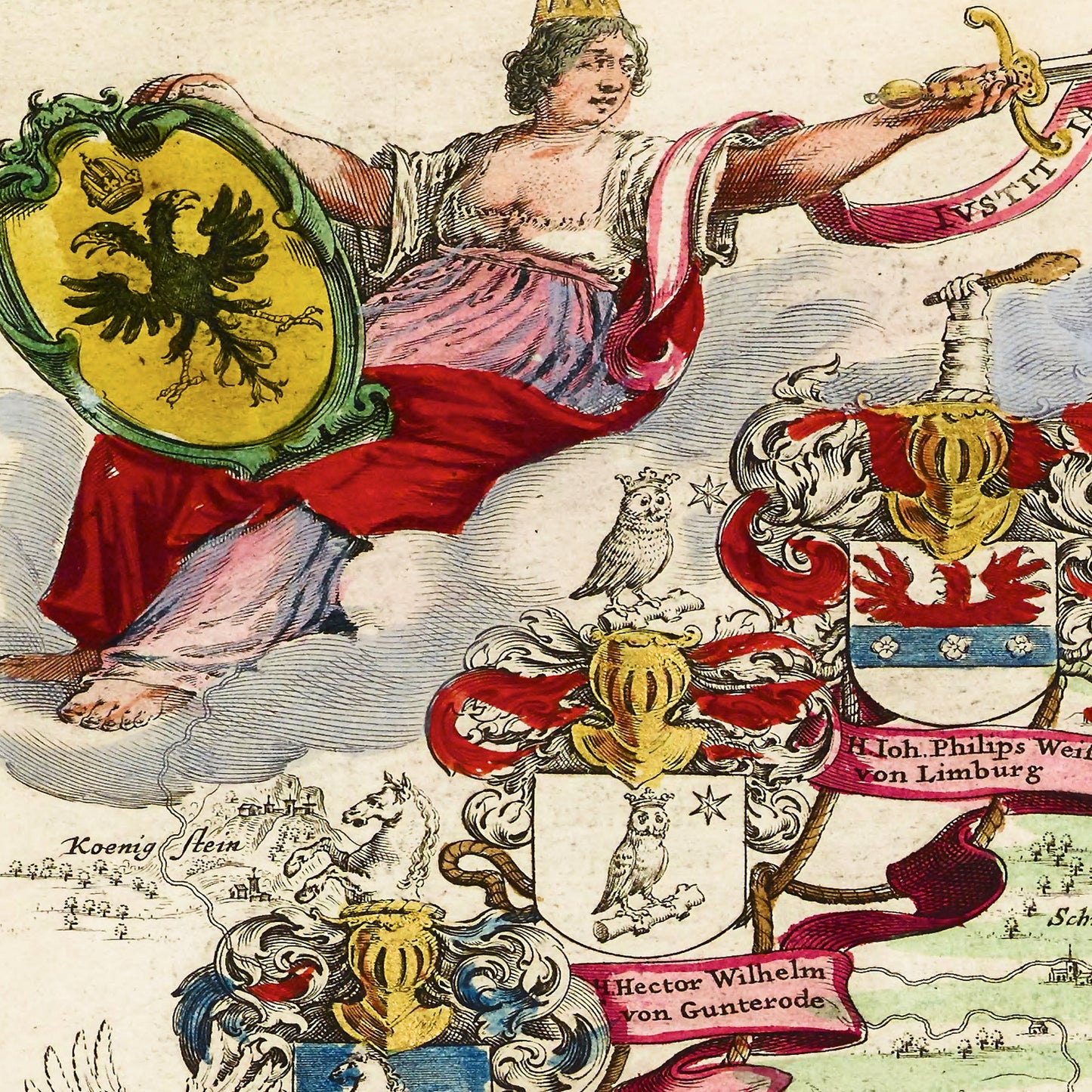Frankfurt am Main Germany 1665 - Old Antique Map - Art Print