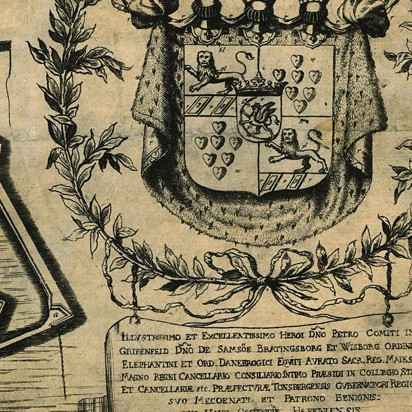 Copenhagen Denmark 1677 - Old Antique Map - Art Print
