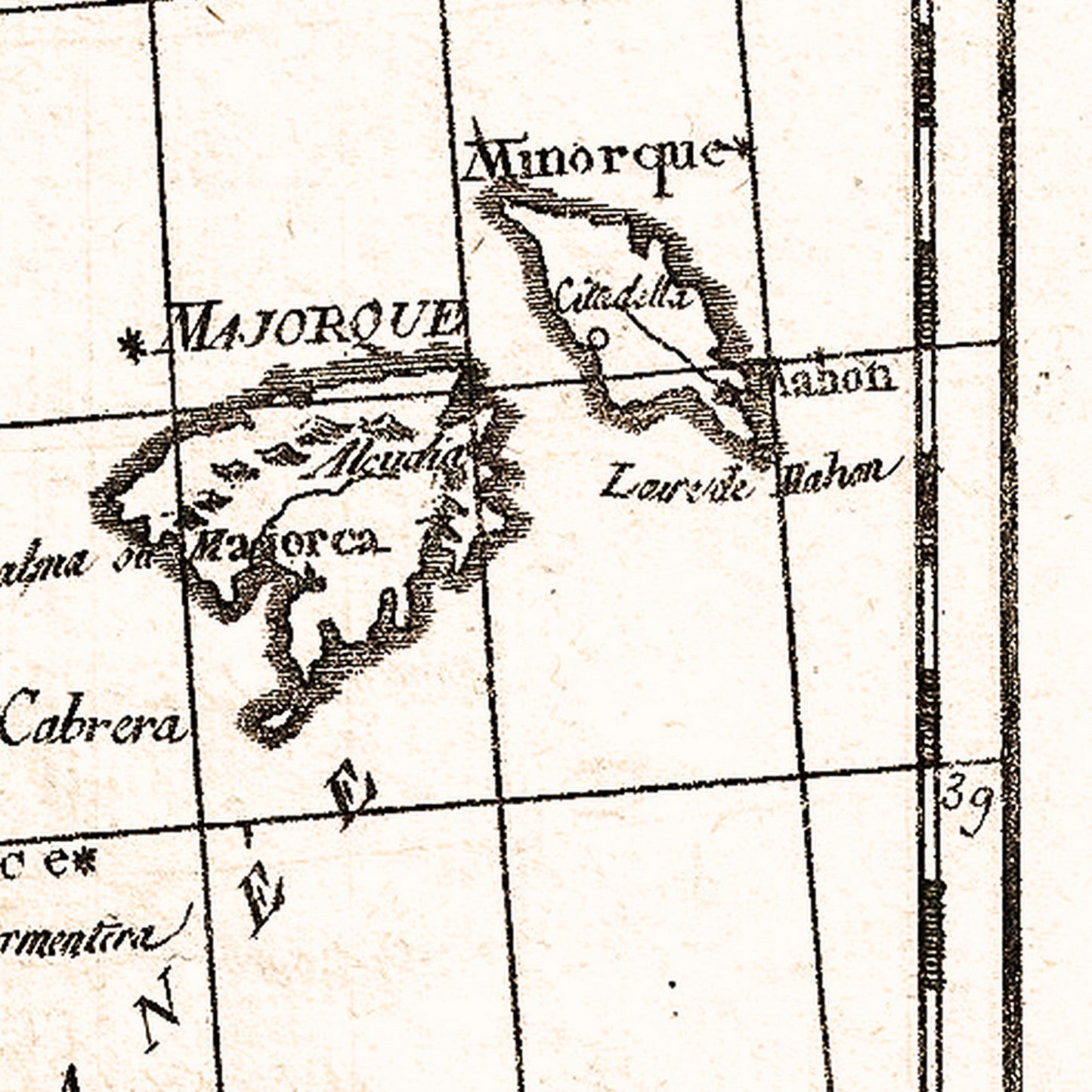 Spain Portugal 1780 - Old Antique Map - Art Print