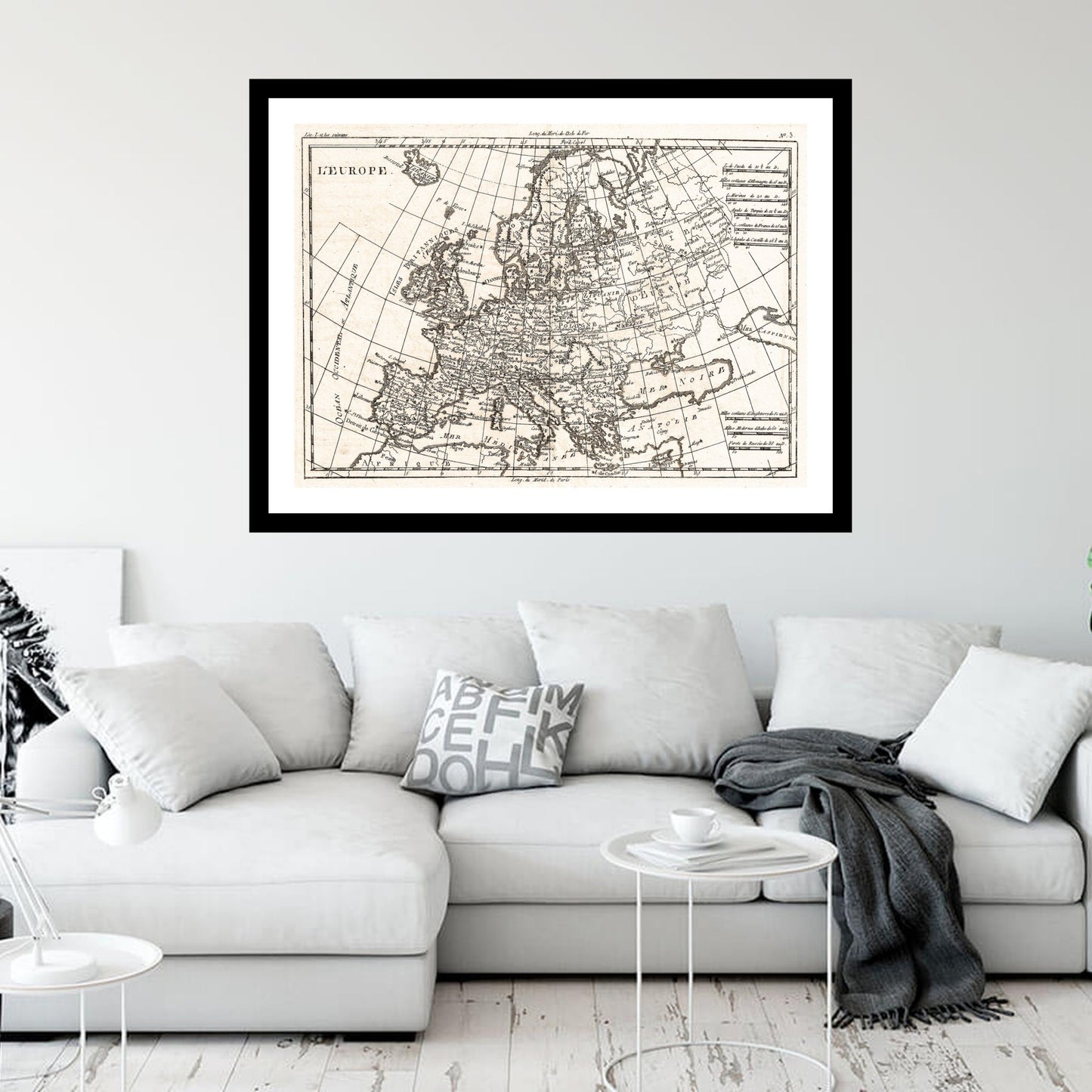Antique map of Europe from 1780 - art print. Vintage poster from the old maps of Europe collection