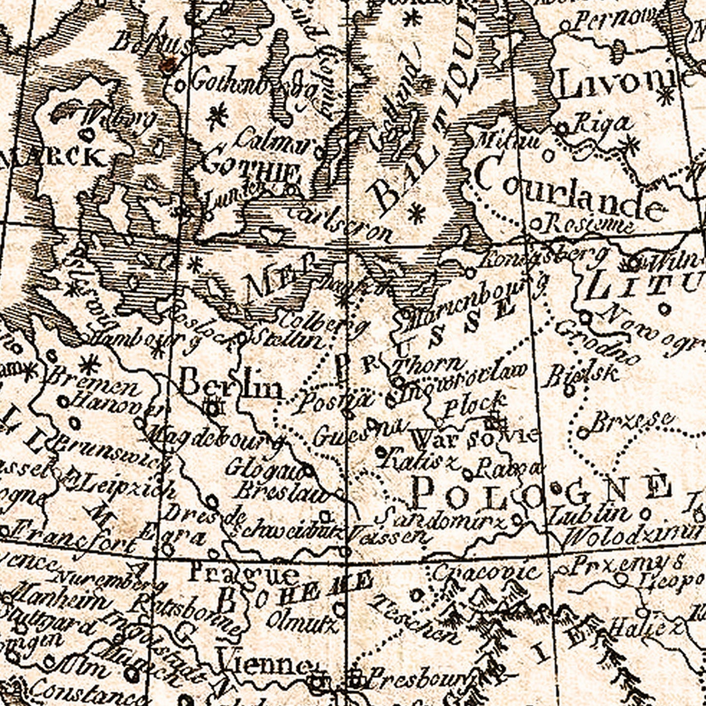 Europe 1780 - Old Antique Map - Art Print