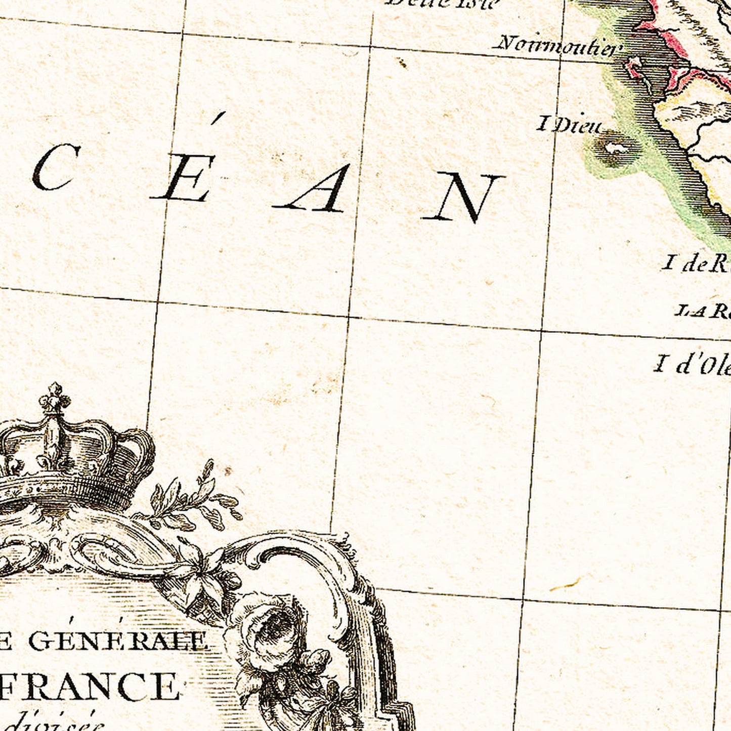 France 1771 - Old Antique Map - Art Print