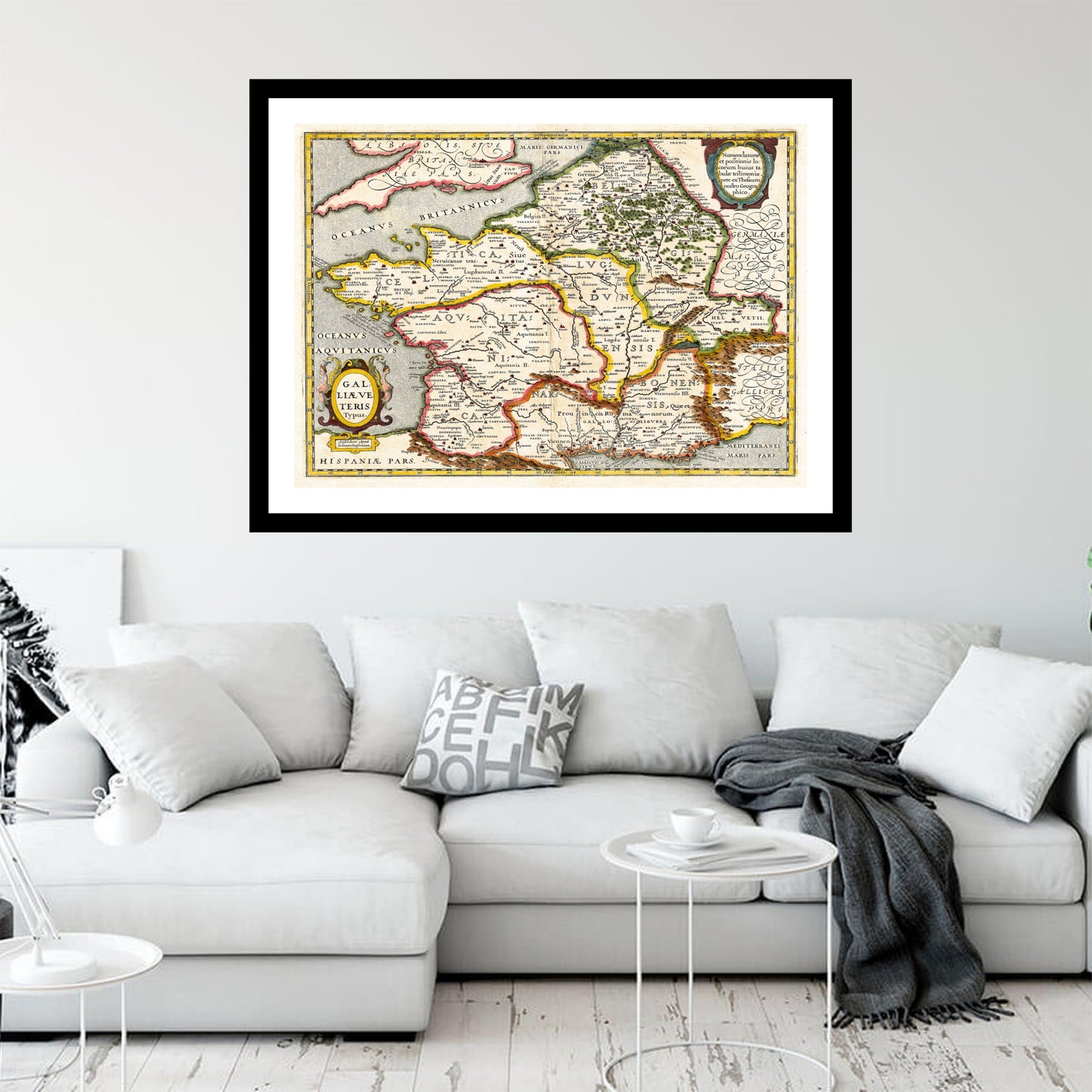 Antique map of France from 1657 - art print. Vintage poster from the old maps of France collection