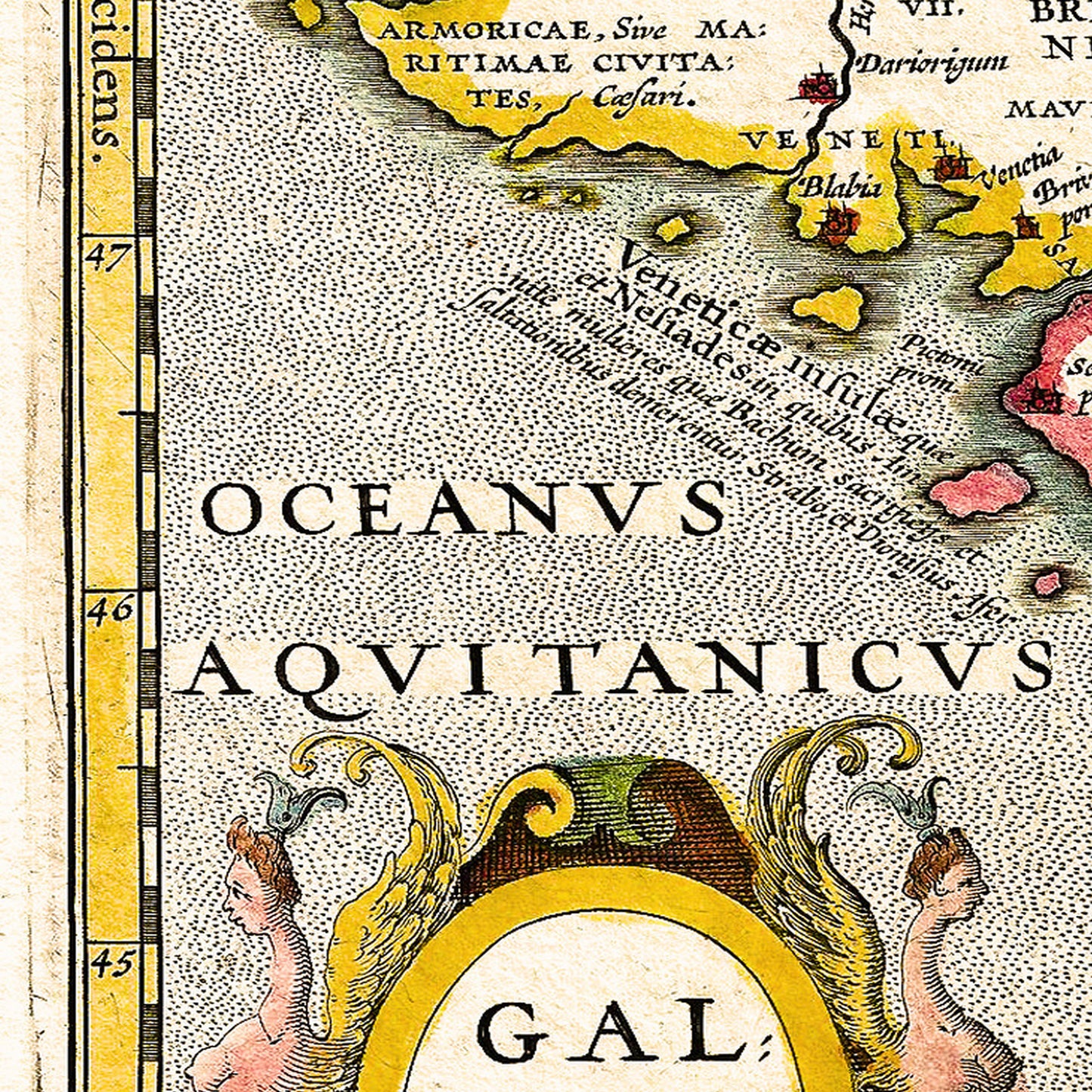 France 1657 - Old Antique Map - Art Print