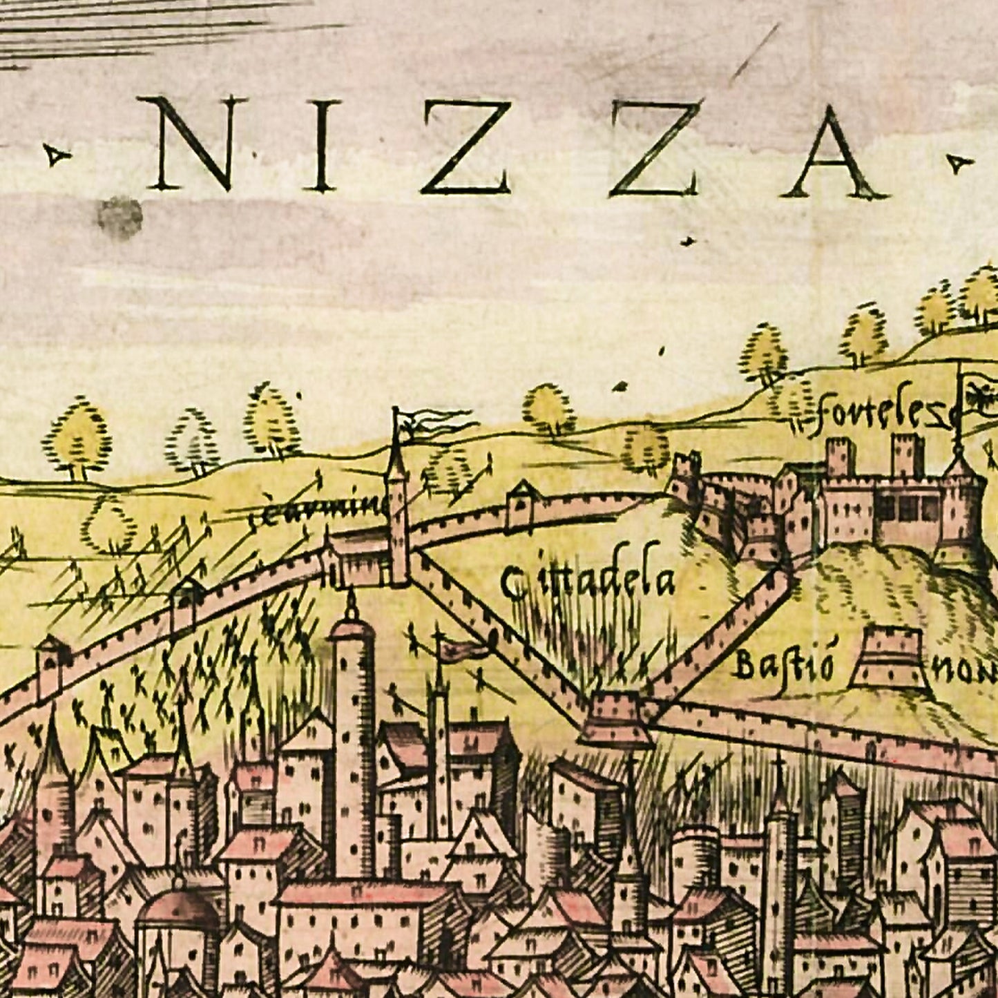 Nice France 1543 - Old Antique Map - Art Print