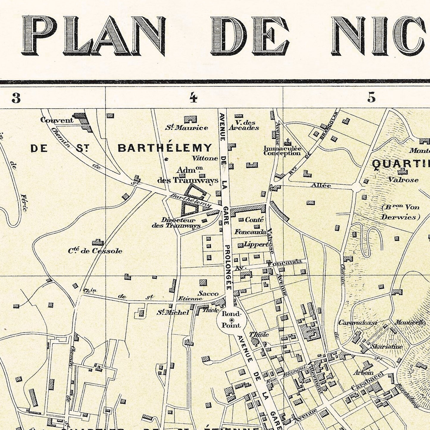Nice France 1883 - Old Antique Map - Art Print