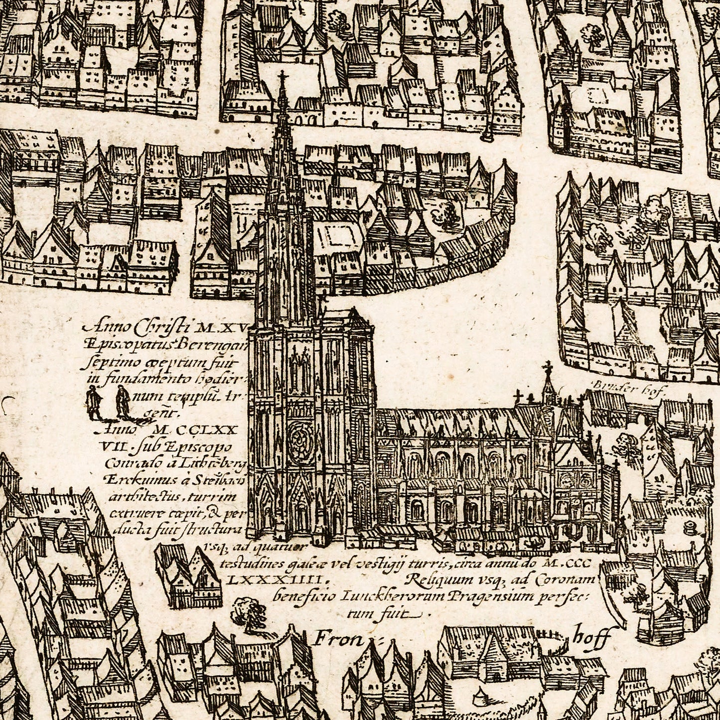 Strasbourg France 1575 - Old Antique Map - Art Print