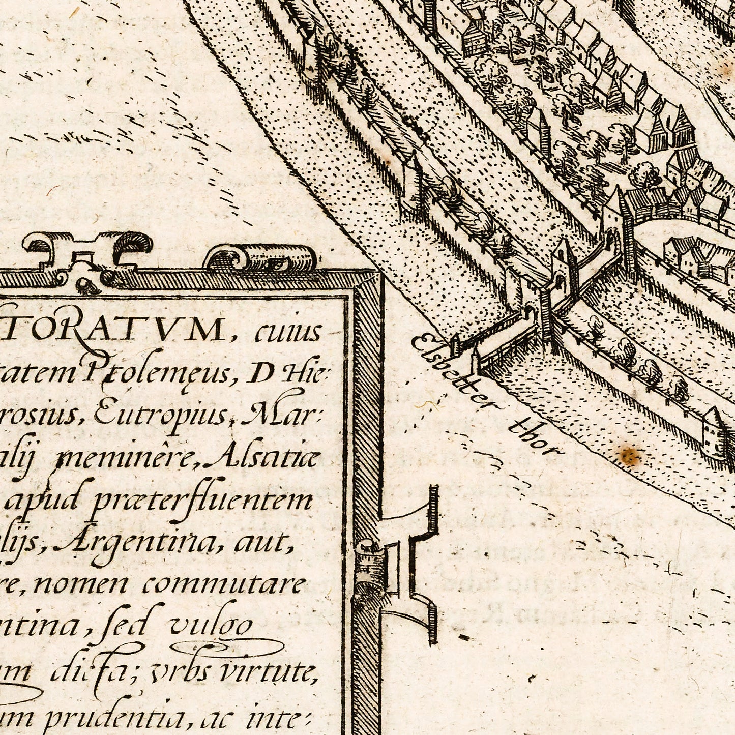 Strasbourg France 1575 - Old Antique Map - Art Print
