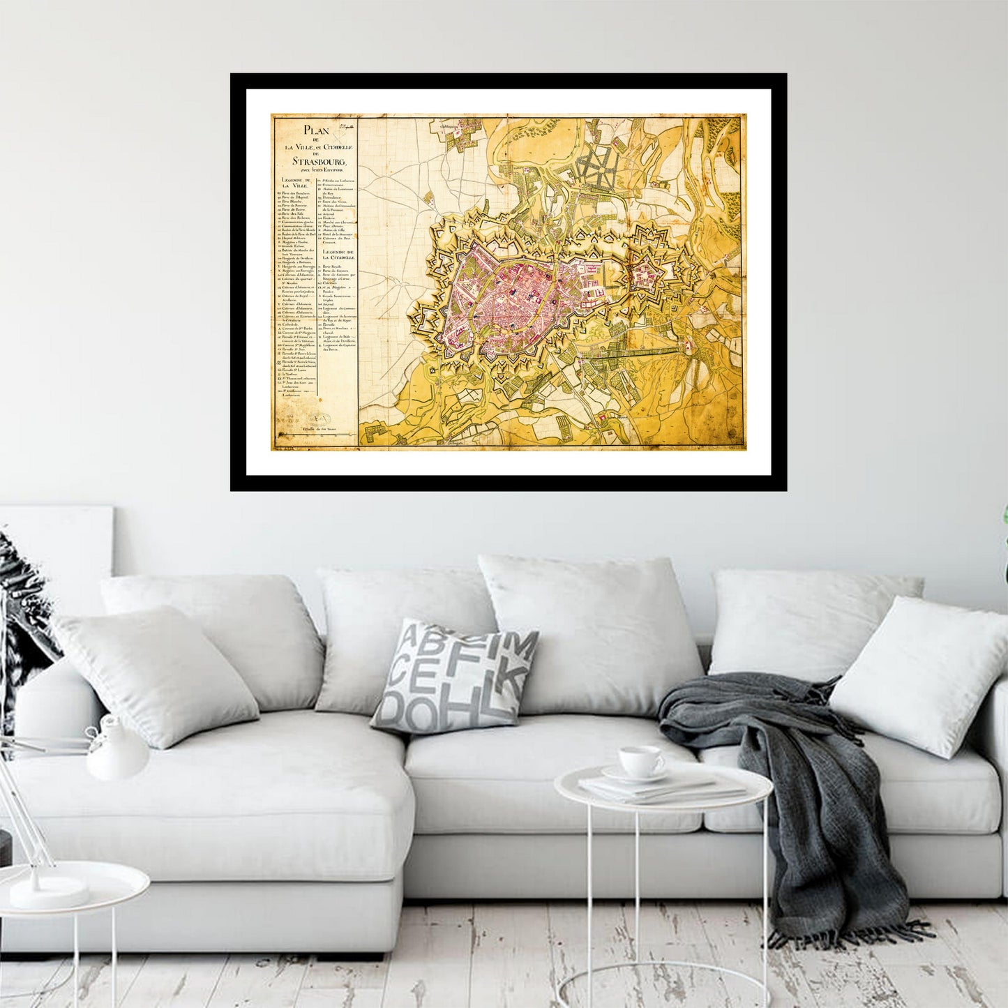 Antique map of Strasbourg from 1800 - art print. Vintage poster from the old maps of France collection