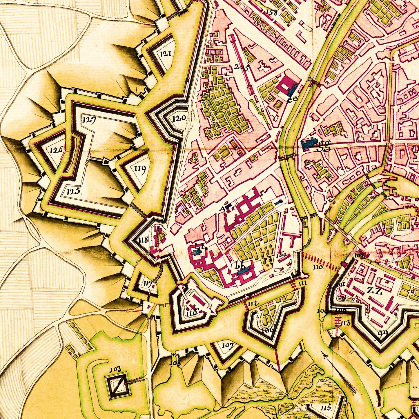 Strasbourg France 1800 - Old Antique Map - Art Print