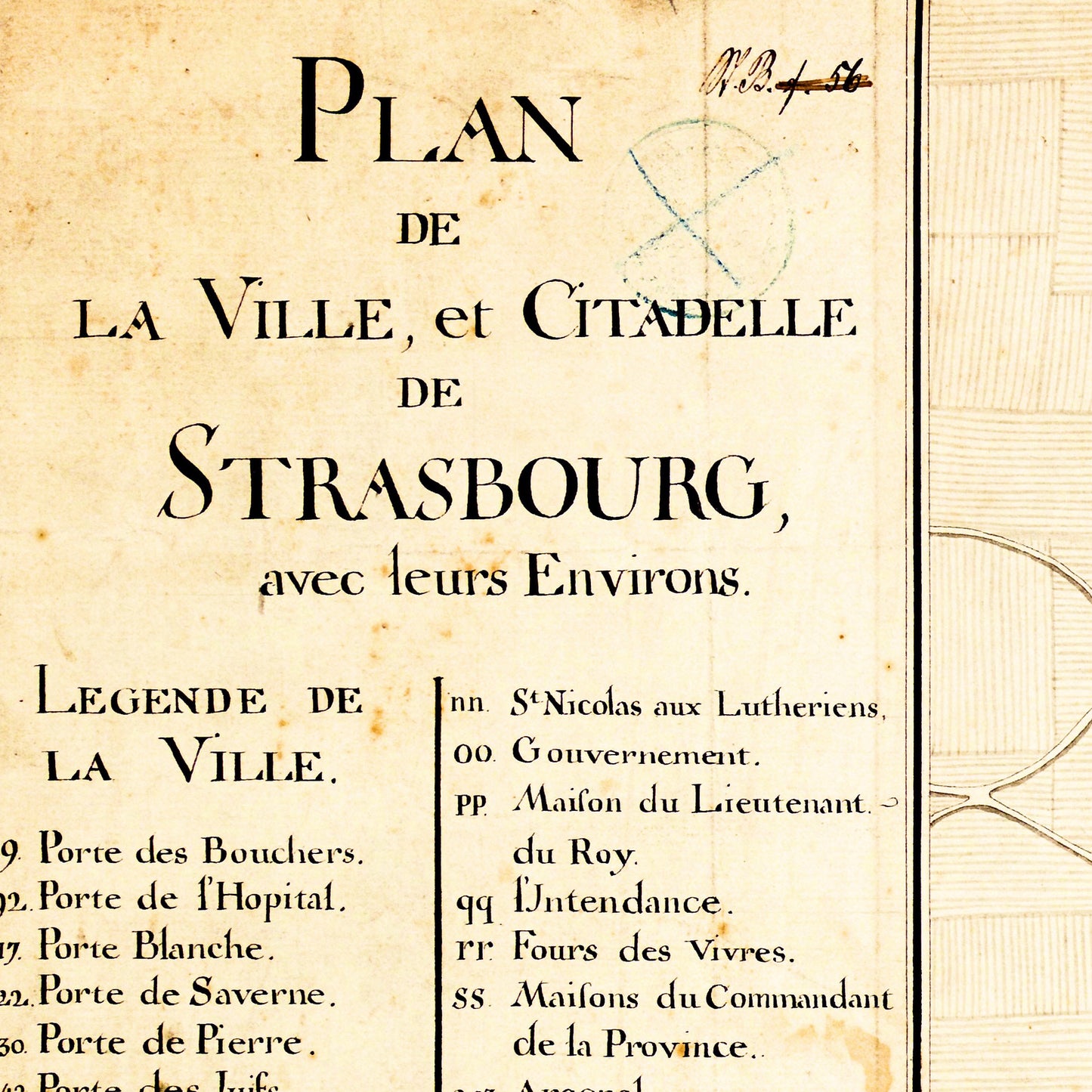 Strasbourg France 1800 - Old Antique Map - Art Print