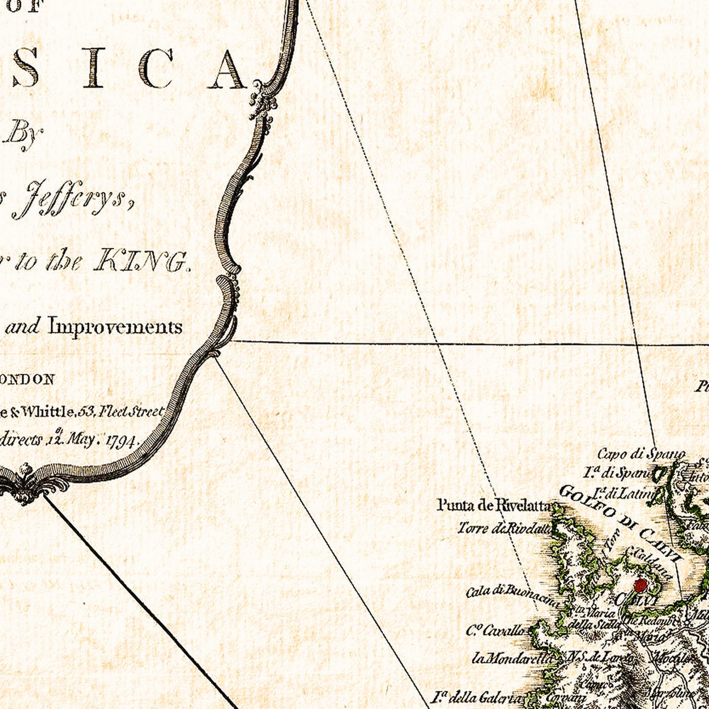 Corsica France 1794 - Old Antique Map - Art Print