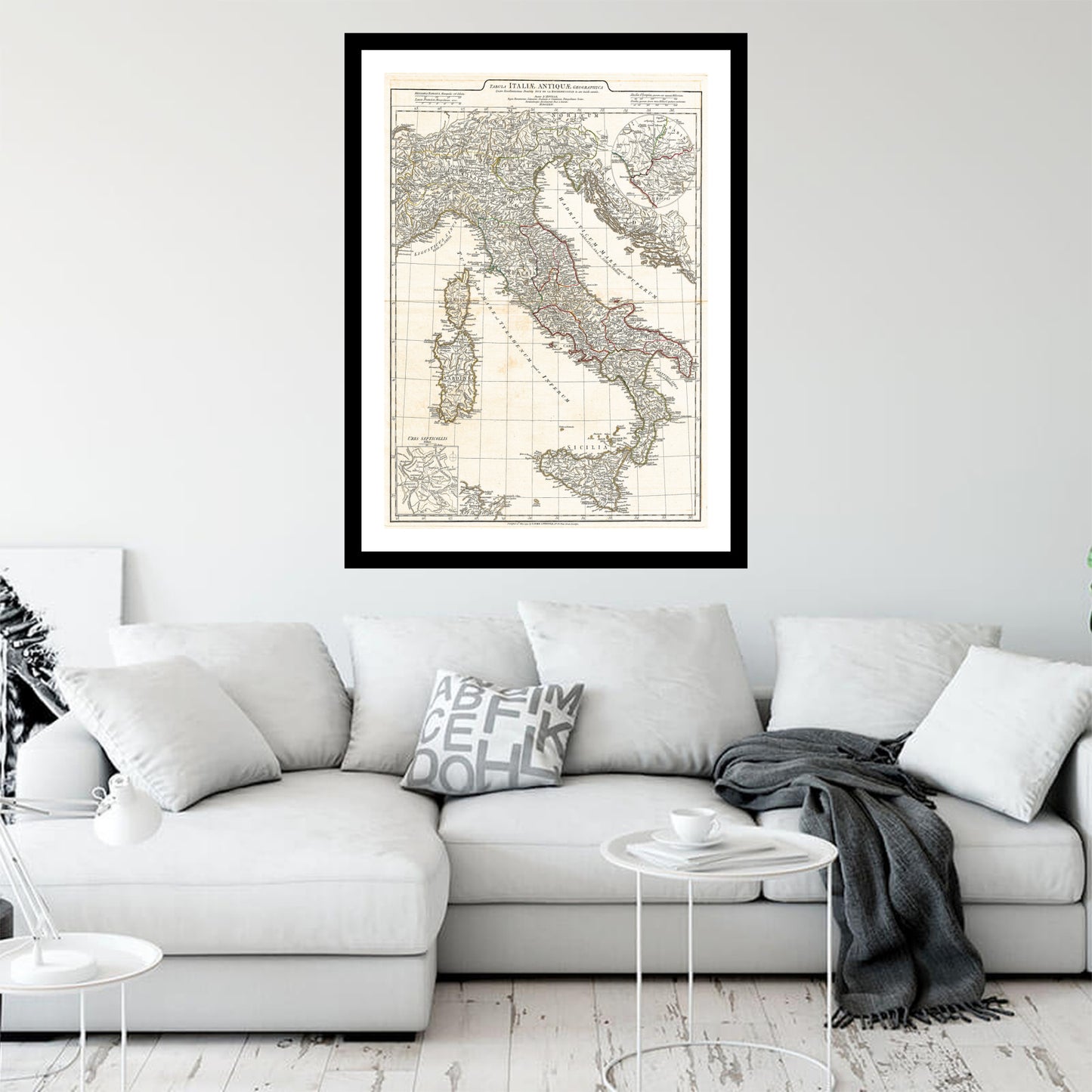 Antique map of Italy from 1764 - art print. Vintage poster from the old maps of Italy collection
