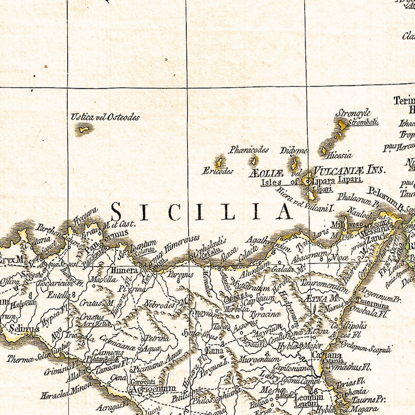 Italy 1764 - Old Antique Map - Art Print