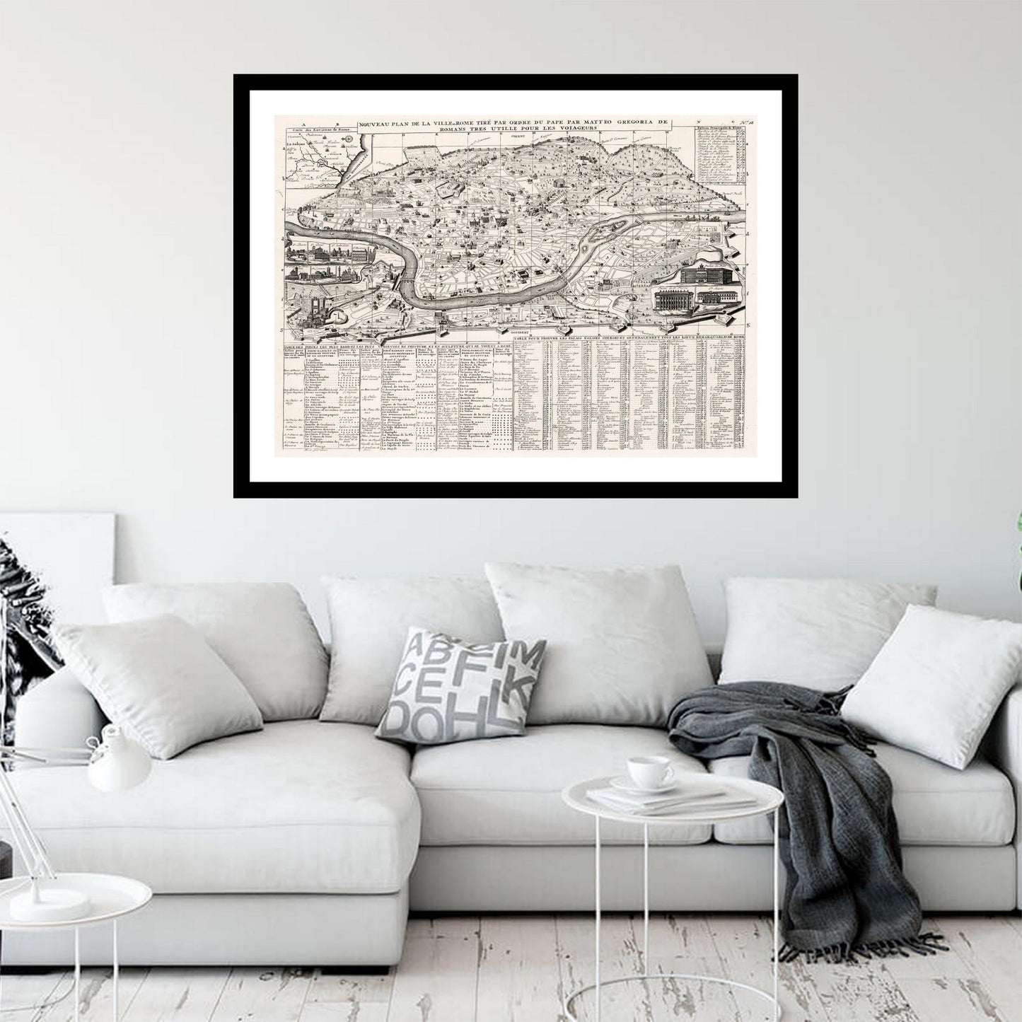 Antique map of Rome from 1718 - art print. Vintage poster from the old maps of Italy collection