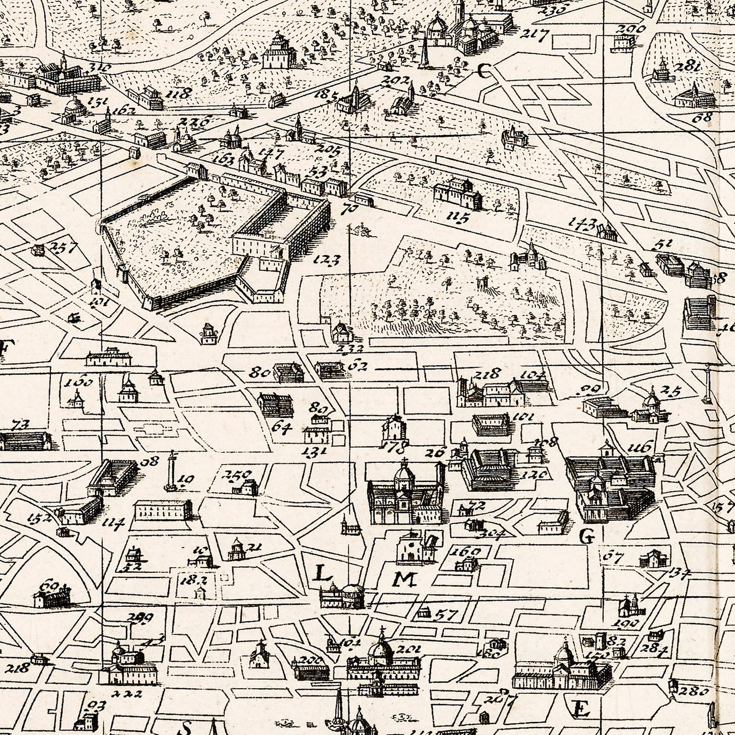Rome Italy 1718 - Old Antique Map - Art Print