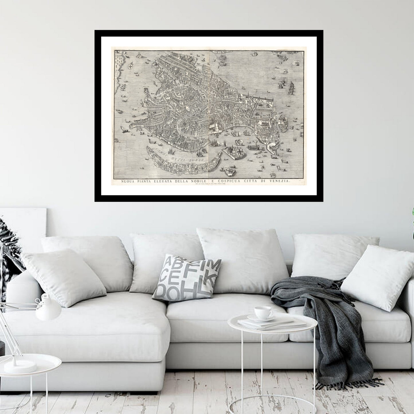 Antique map of Venice from 1770 - art print. Vintage poster from the old maps of Italy collection