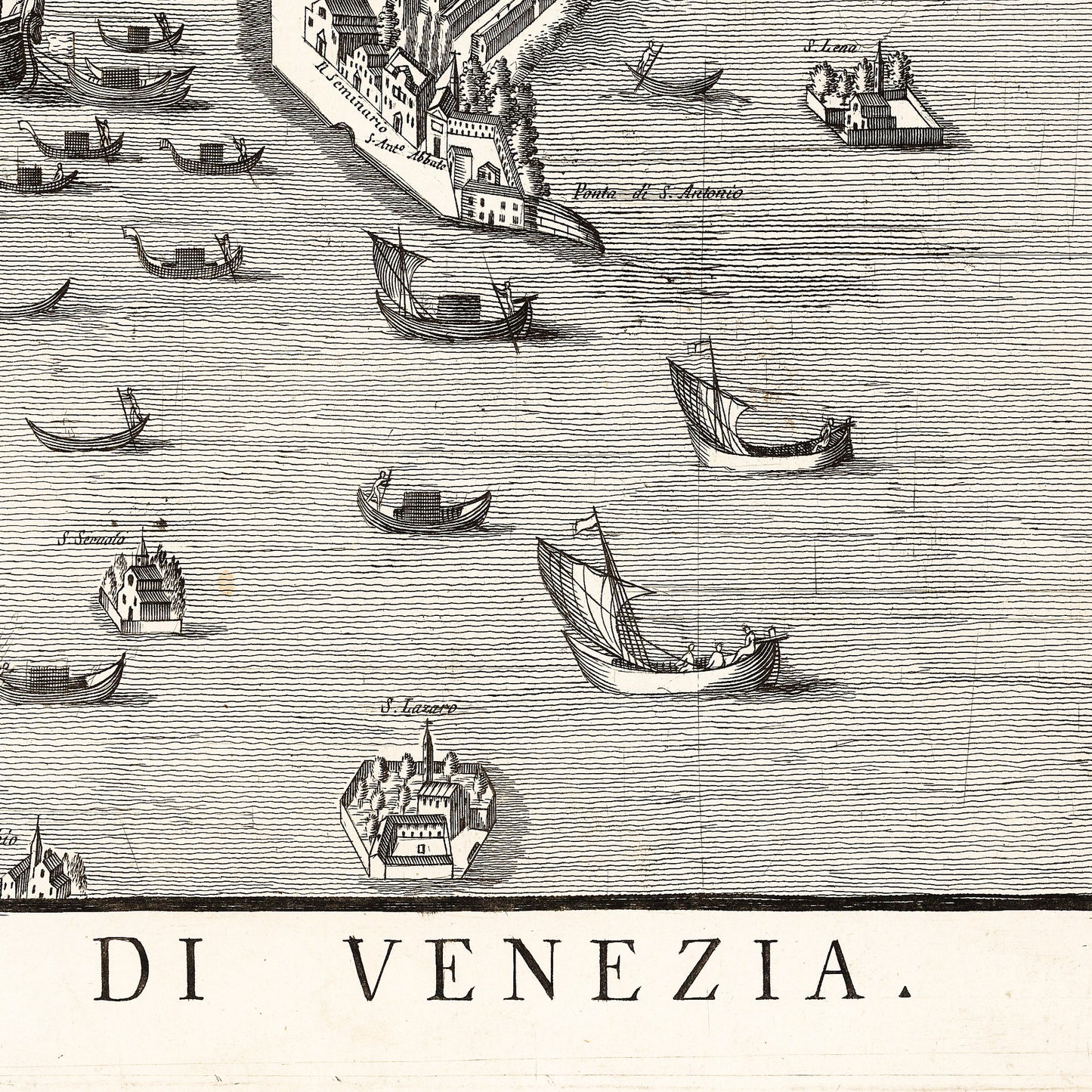 Venice Italy 1770 - Old Antique Map - Art Print