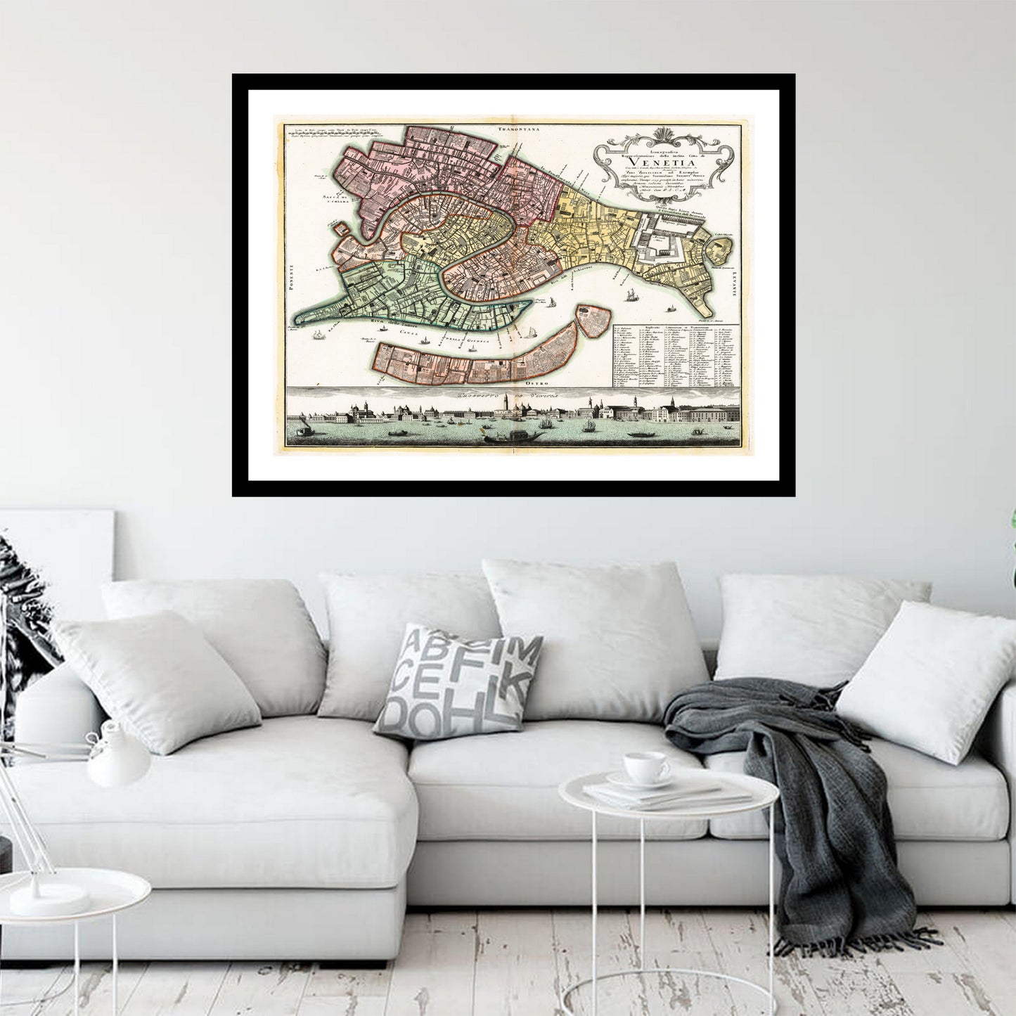 Antique map of Venice from 1716 - art print. Vintage poster from the old maps of Italy collection